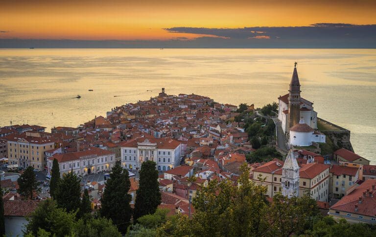 Medievel Picturesque Piran In Slovenia
