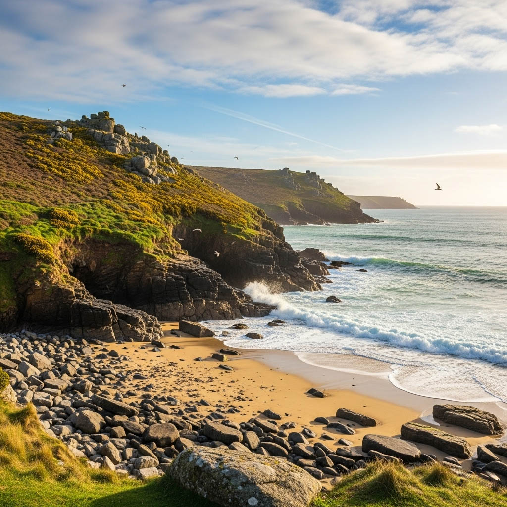 Luxury holiday cottage Cornwall by the beach England — private sea view rental