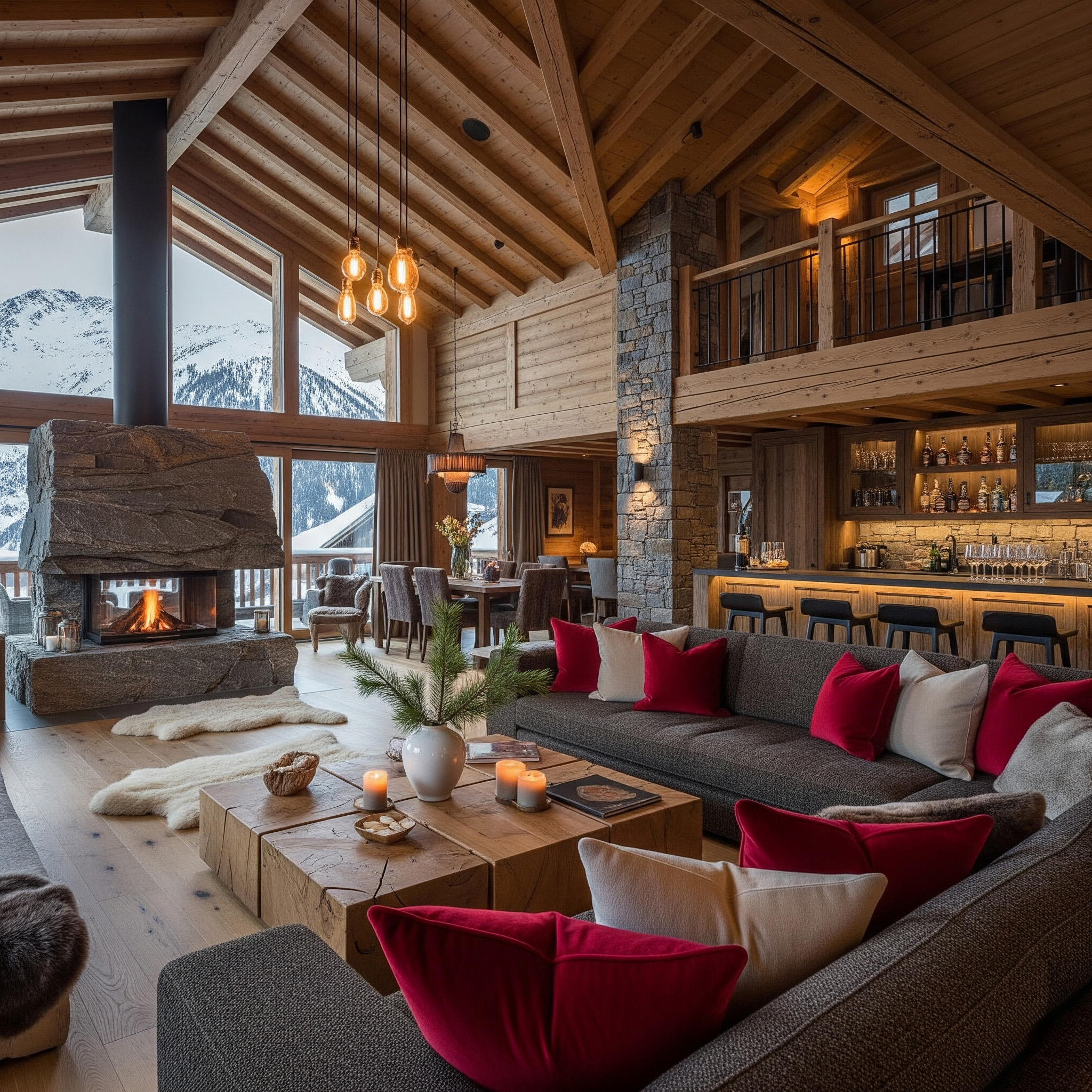 Luxury ski chalet rental Switzerland ski-in ski-out — Alpine panorama Excellence Luxury Villas