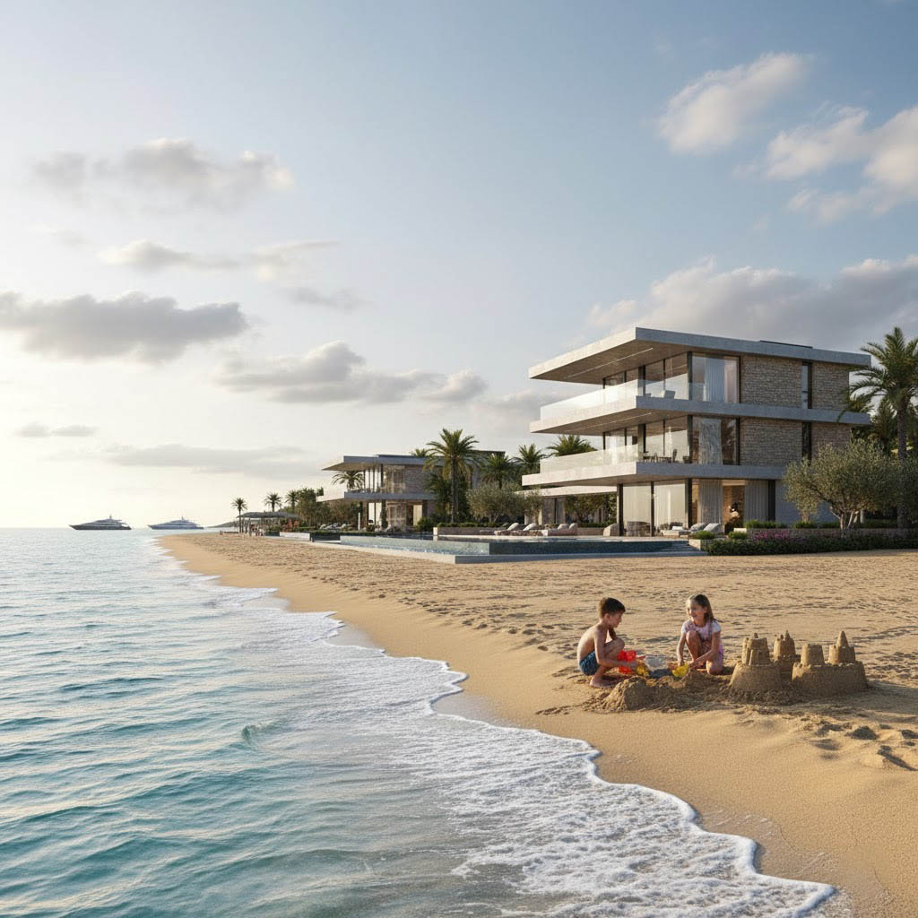Luxury villa rental Turkey children playing on Turquoise Coast beach