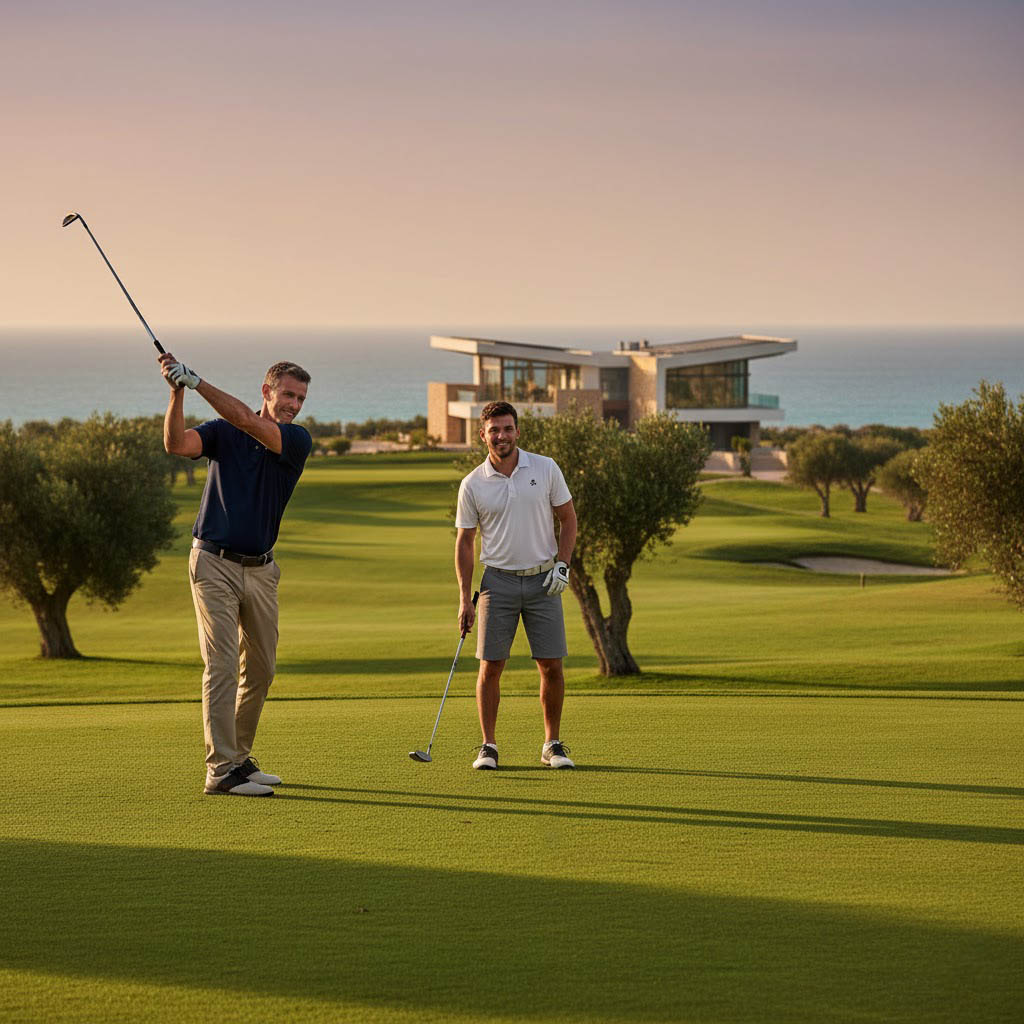 Golf at Sir Nick Faldo course Cyprus luxury villa holiday