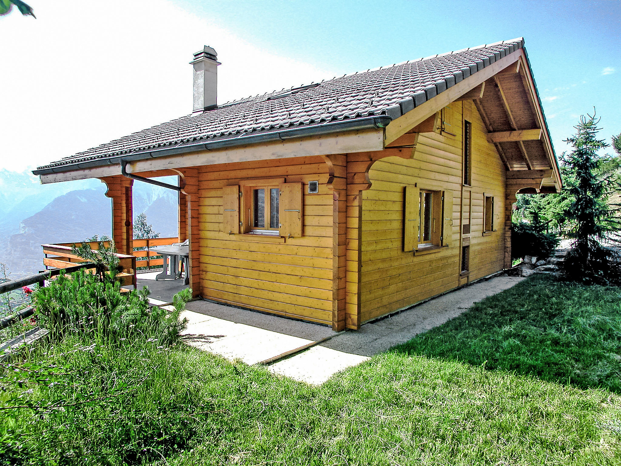Chalet Combatseline Veysonnaz: Luxury 3-Bedroom Mountain Chalet with Panoramic Alpine Views in Swiss Alps