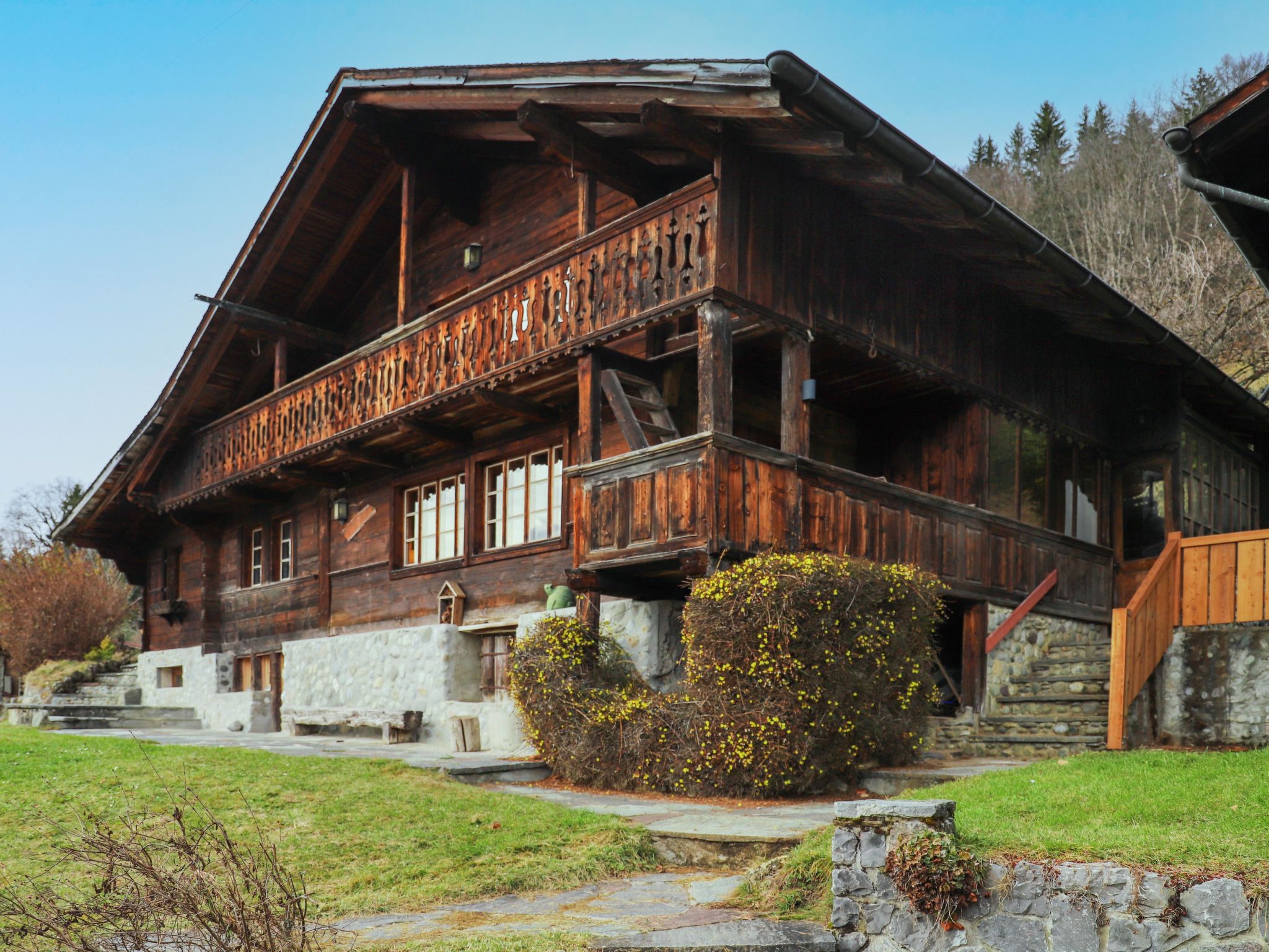 Chalet Foehn Bex: Historic 5-Bedroom Alpine Retreat with Mountain Views and Garden in Swiss Countryside