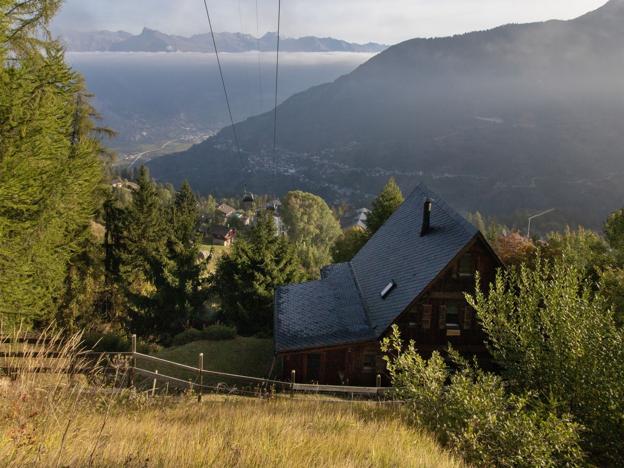 Chalet Foehn Tzoumaz La Tzoumaz: Stunning 3-Bedroom Mountain Chalet with Panoramic Alpine Views and Fireplace in Swiss Alps