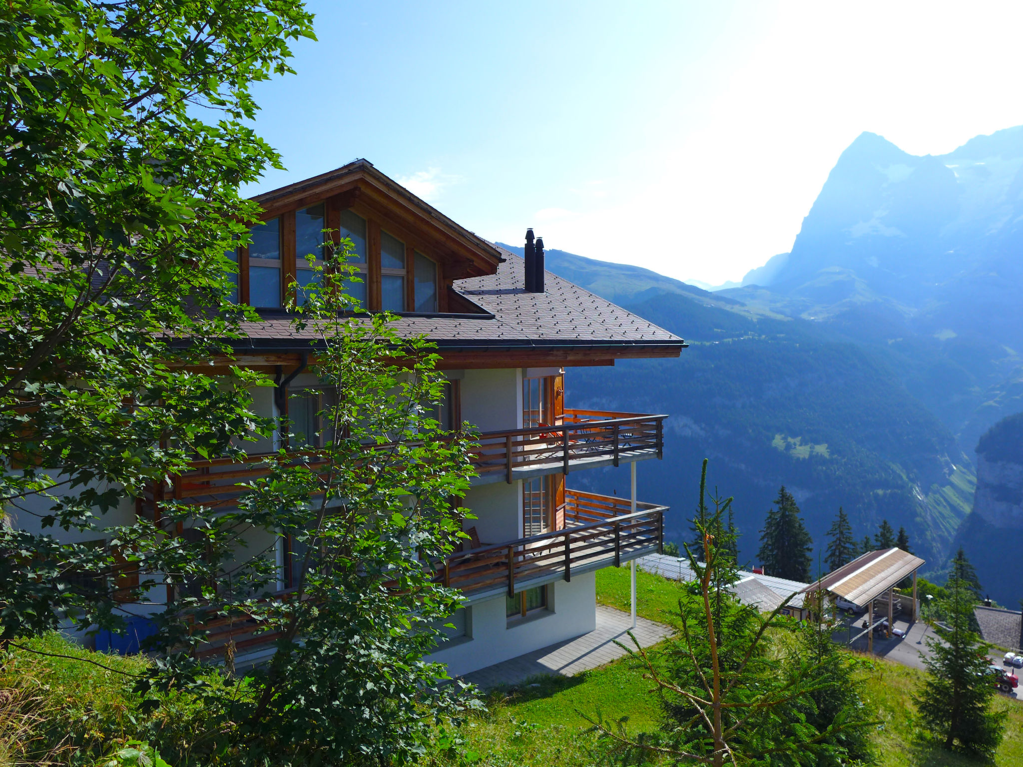 Chalet Fohn Murren: Spectacular 3-Bedroom Alpine Apartment with Panoramic Mountain Views in Murren Switzerland