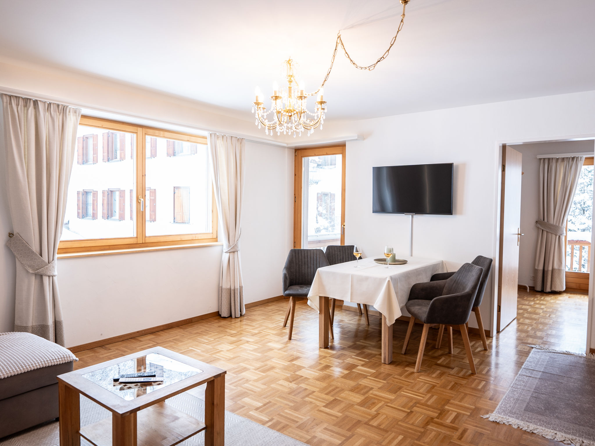 Chalet Malojawind Moritz: Modern 2-Bedroom Alpine Apartment with Mountain Views and Ski Access in St Moritz Bad Switzerland