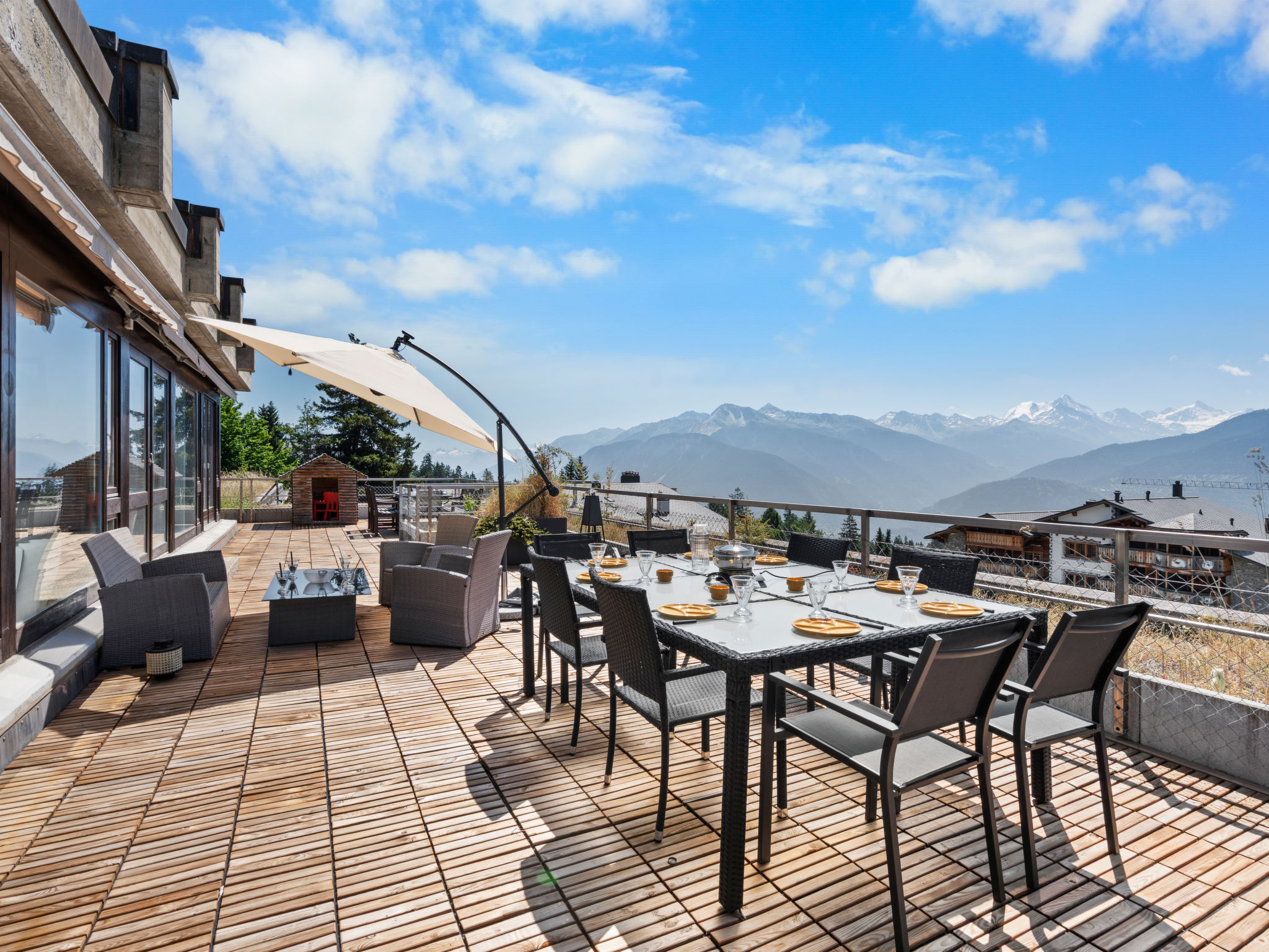 Chalet Tsanteleina Crans-Montana: Expansive 6-Bedroom Alpine Residence with Mountain Views and Premium Resort Access in Swiss Alps