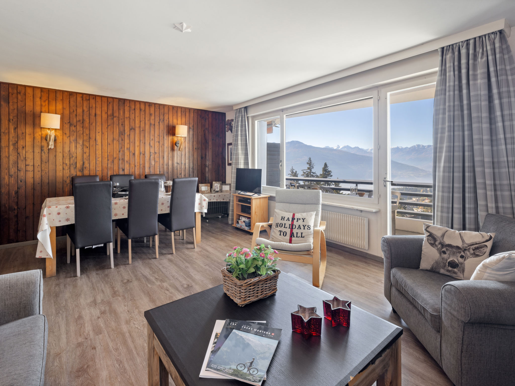 Chalet Vermala Crans-Montana: Stunning 3-Bedroom Alpine Apartment with Mountain Views and Pool Access in Swiss Ski Resort