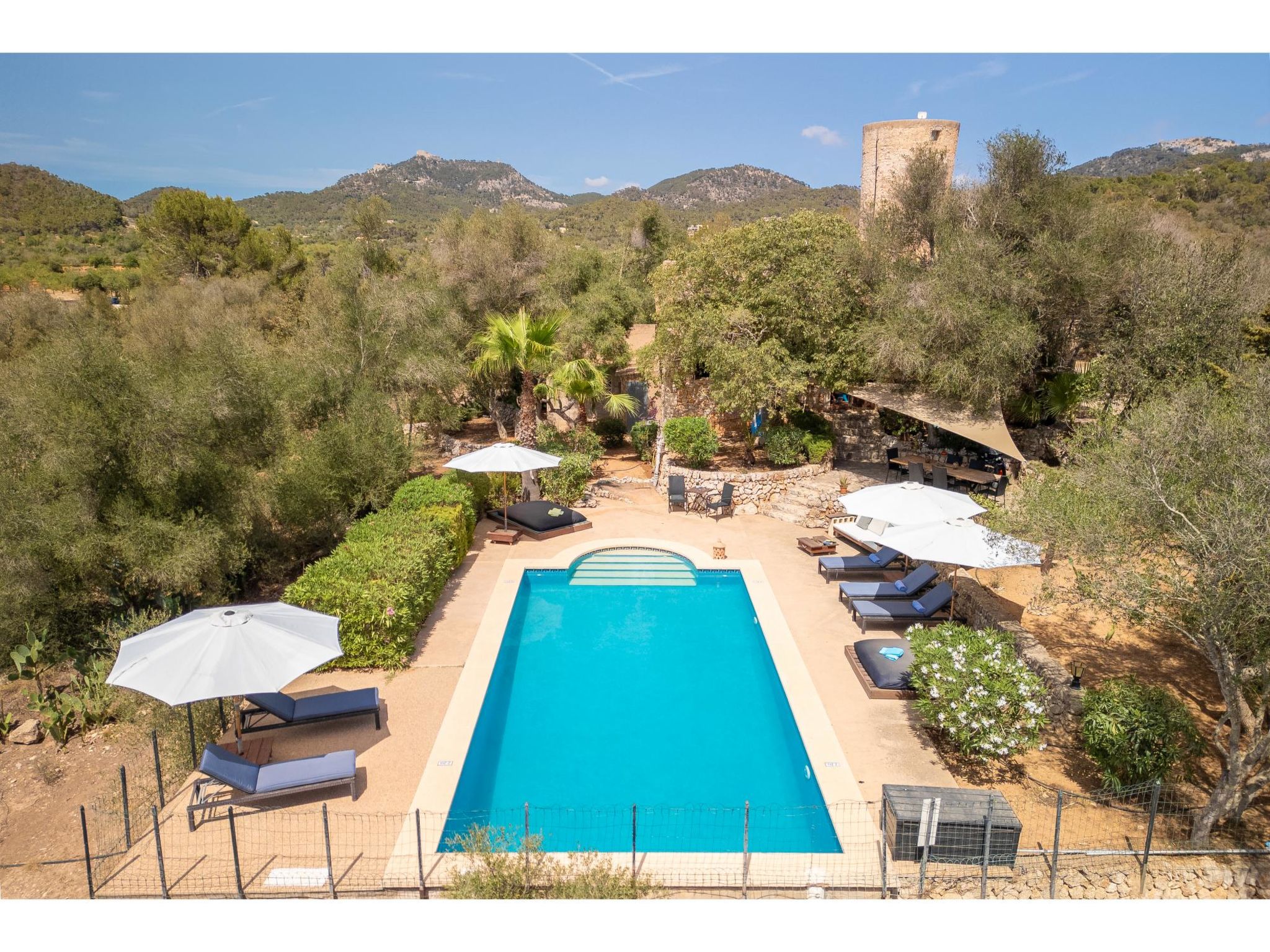Finca Santuari Felanitx: Historic Windmill Villa with Private Pool and Mountain Views in Rural Mallorca Spain