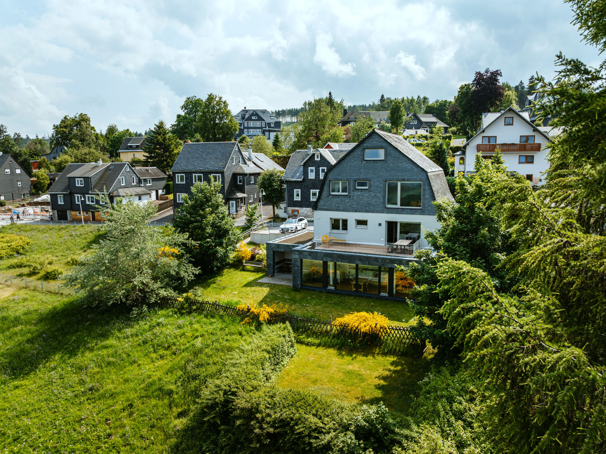 Haus Rennsteig Masserberg: Spacious 4-Bedroom Modern House with Panorama Sauna and Forest Views in Thuringian Mountains Germany