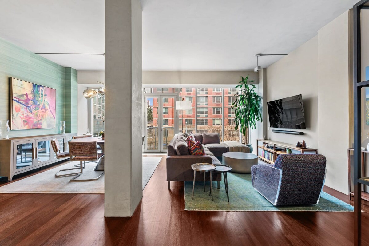 House Highline Chelsea: Chic 2-Bedroom Apartment with Air-Con, Chelsea, New York