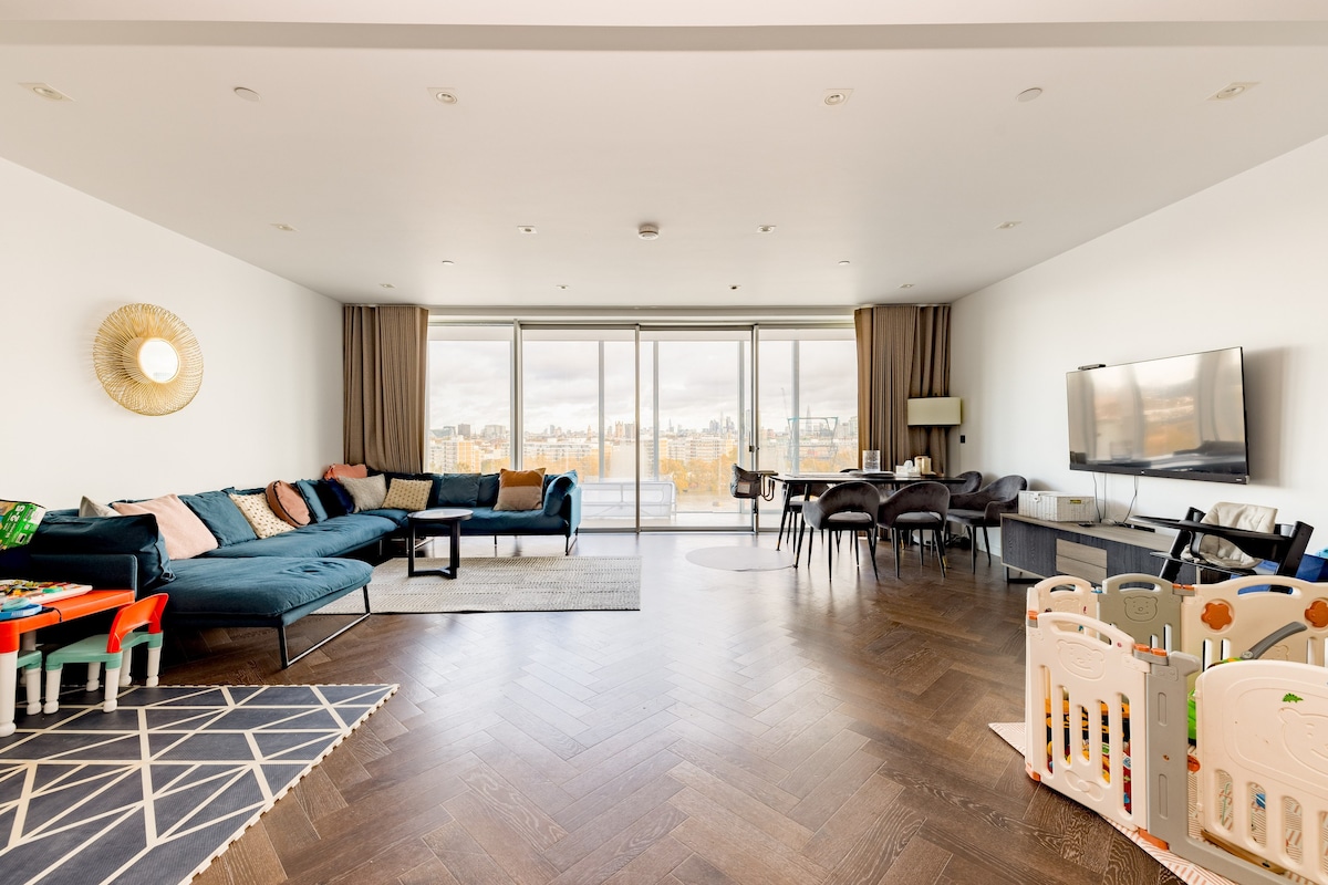 House Thames NineElms: 3-Bedroom Luxury Apartment Perfect for Families, Nine Elms