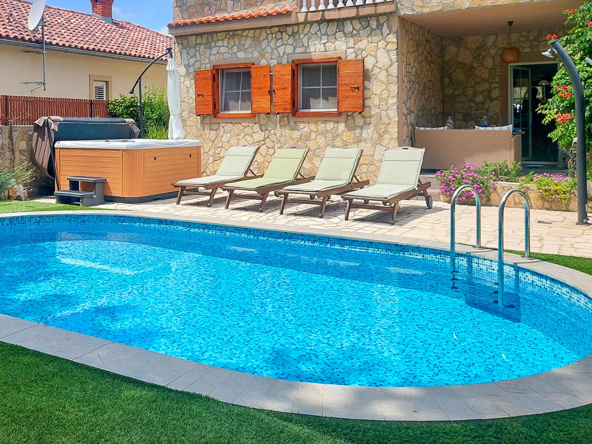 Kuća Bura Krk: Spacious 4-Bedroom Family Villa with Private Pool and Sauna in Croatian Island Paradise