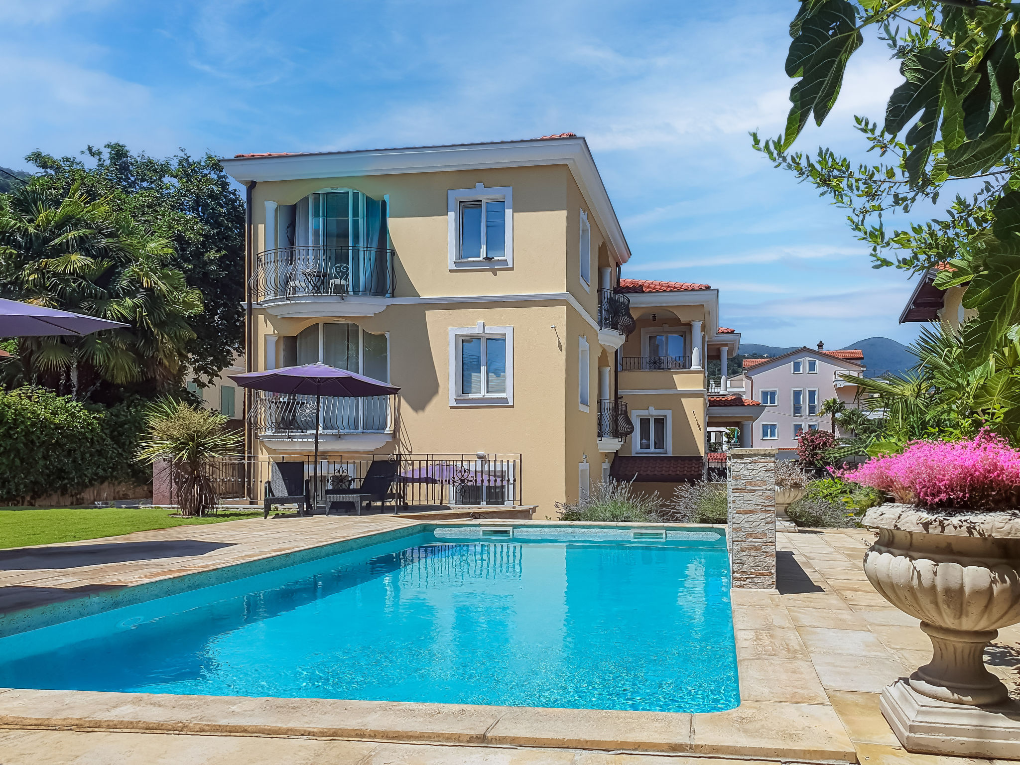 Kuca Bura Lovran: Elegant 4-Bedroom Holiday Villa with Sea Views and Shared Pool in Croatian Istria