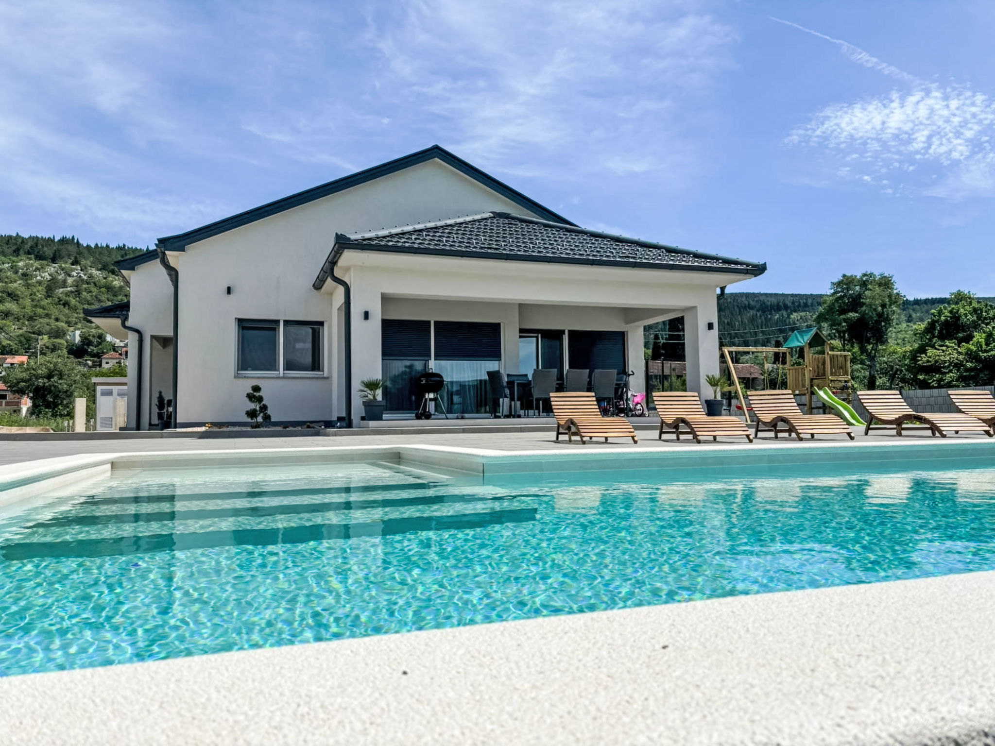Kuca Mosor Imotski: Modern 3-Bedroom Villa with Heated Private Pool and Mountain Views near Imotski Croatia