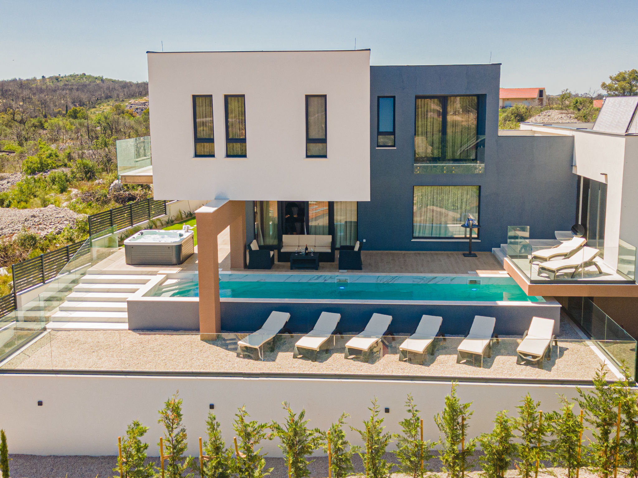 Villa Bura Zaton Zaton (Šibenik): Stunning 4-Bedroom Modern Villa with Private Pool and Spa Facilities in Zaton Sibenik Croatia