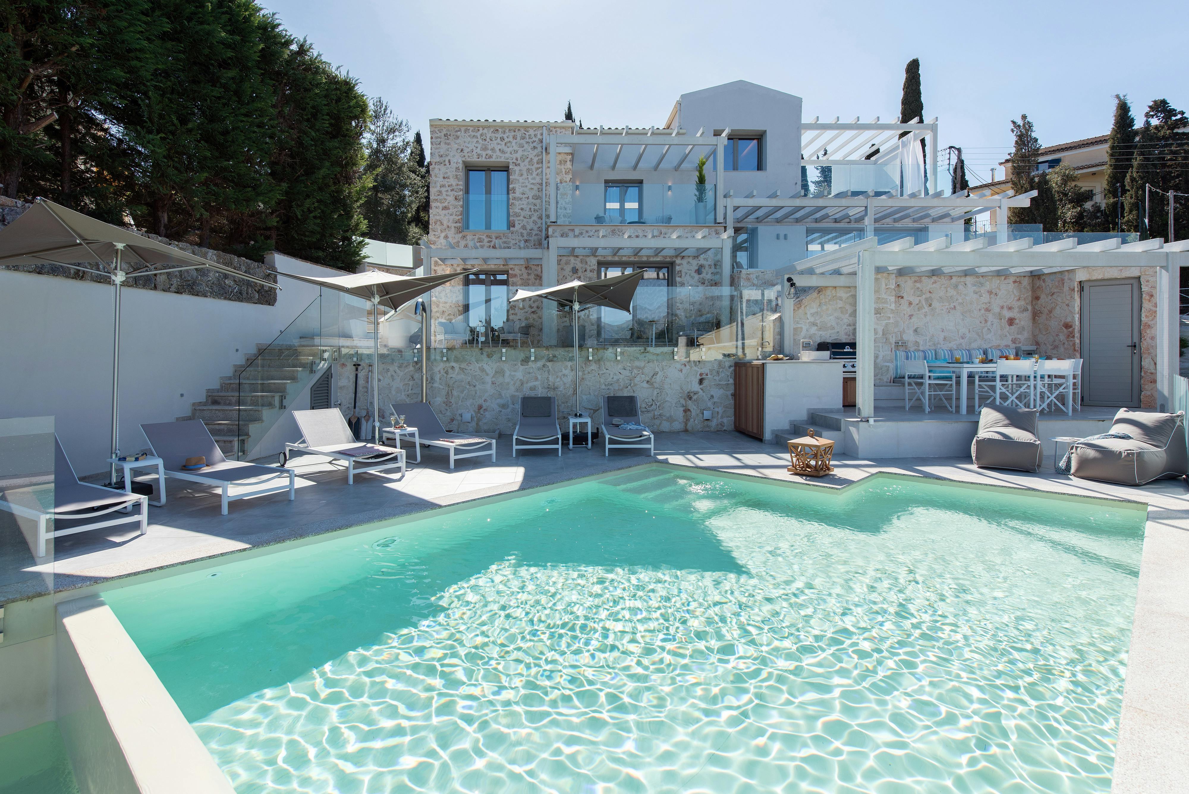 Villa Meltemi Kommeno: Luxury 4-Bedroom Villa with Private Pool and Sea Views, Corfu