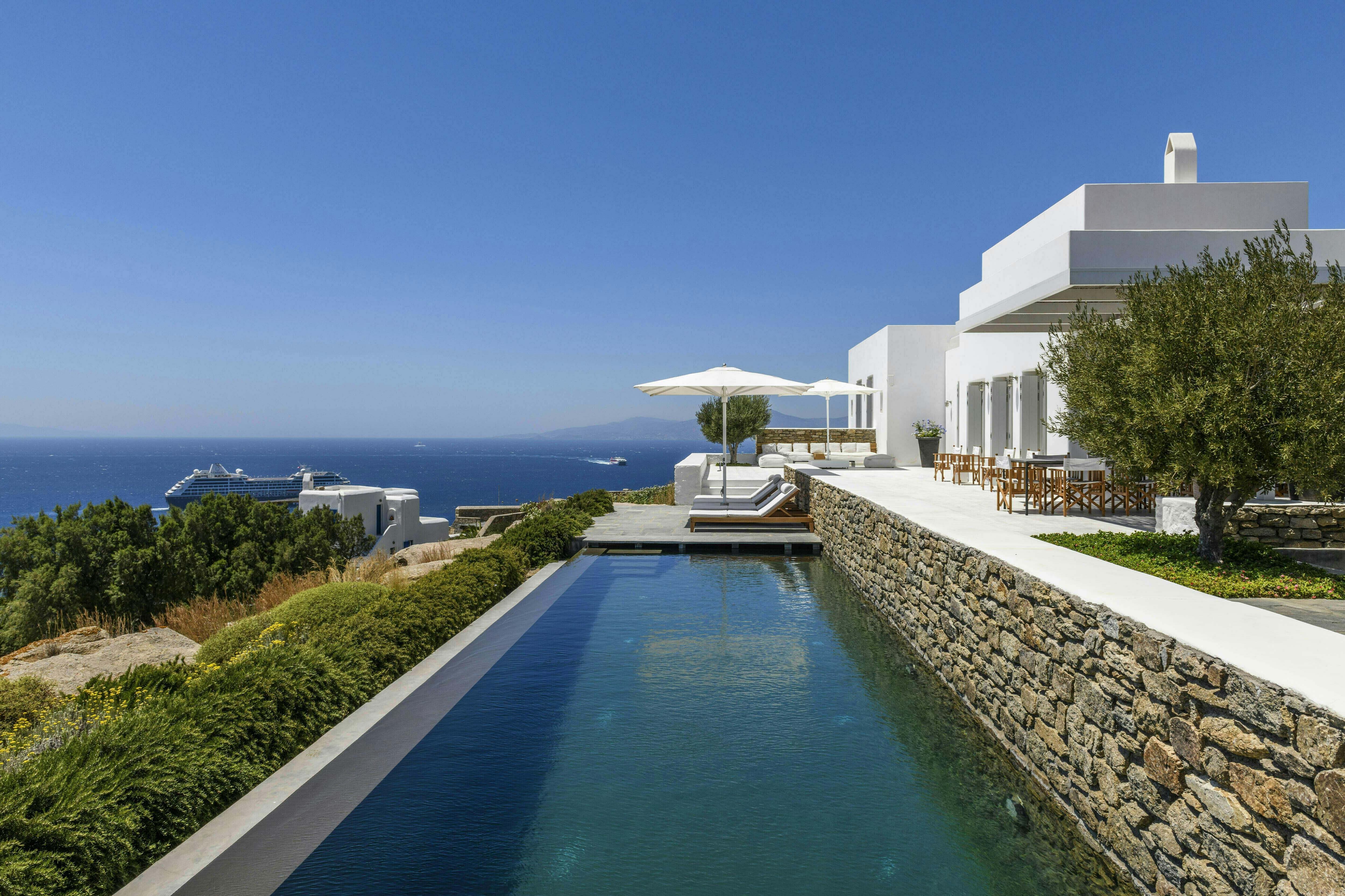Villa Meltemi Mykonos Mykonos Town: Luxury 5-Bedroom Villa with Seaview and Pool, Mykonos Town