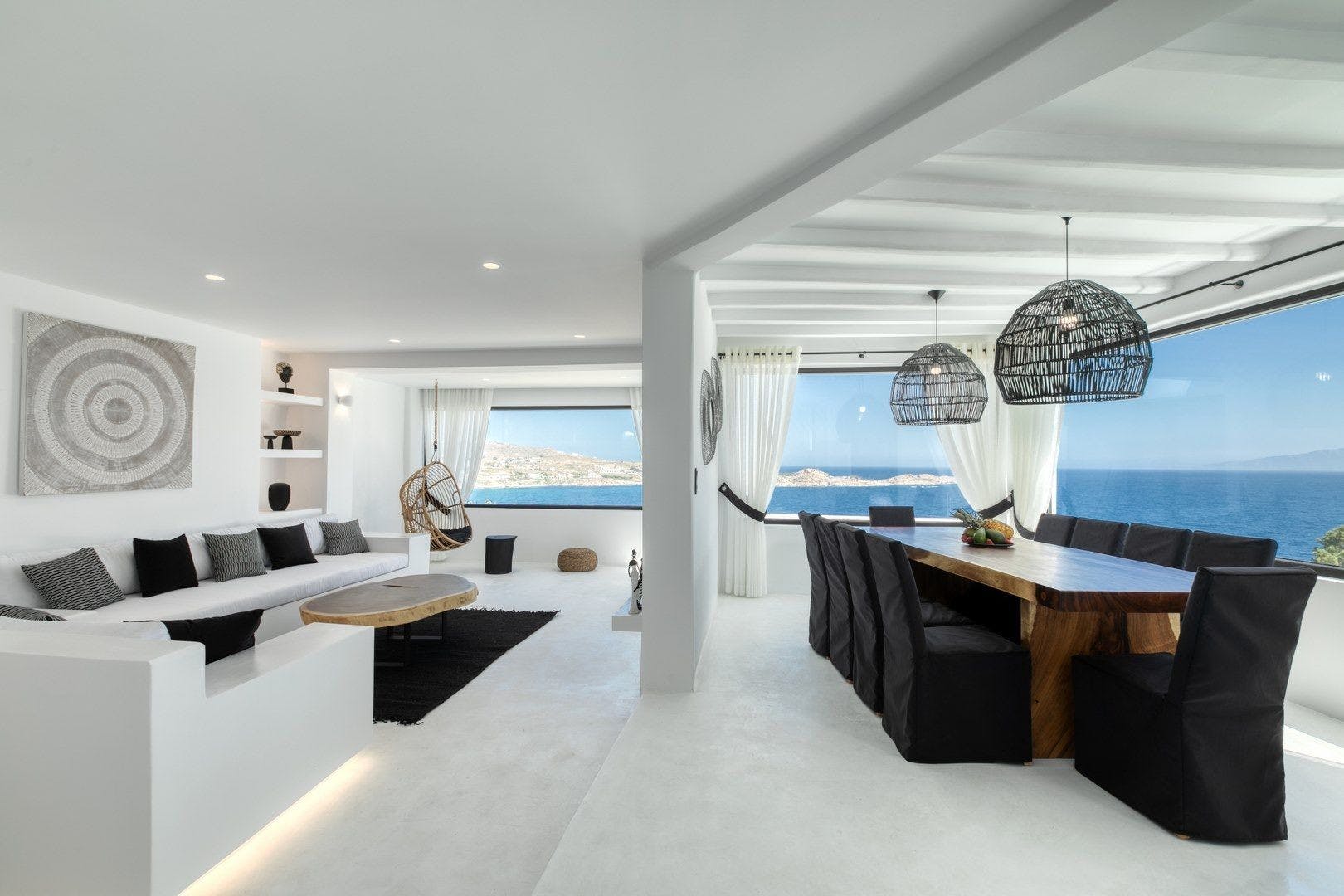 Villa Lefki Agios Sostis Platis Gialos: Spacious 6-Bedroom Luxury Apartment with Infinity Pool and Sea View, Mykonos
