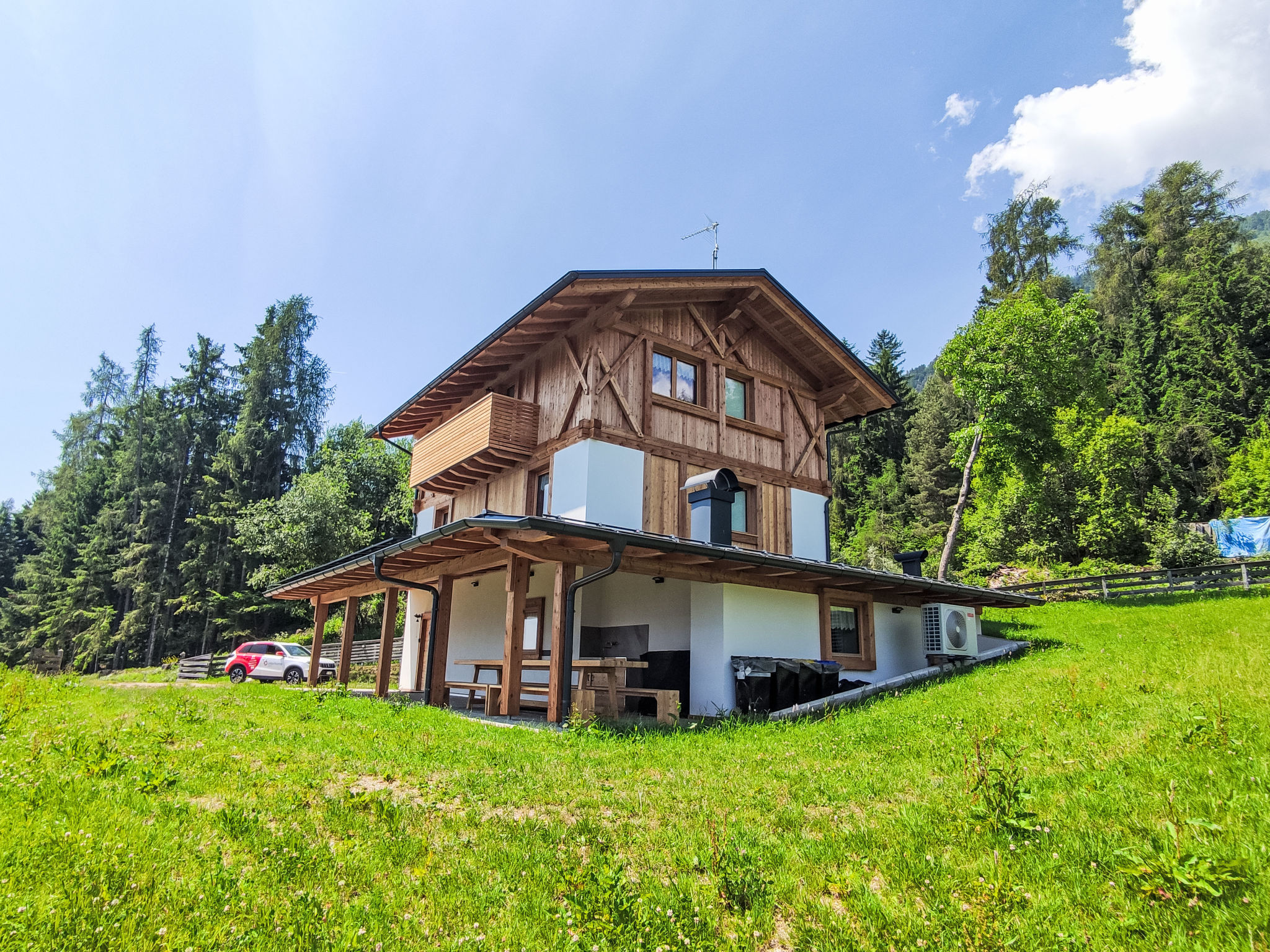 Villa Mendola Non: Spacious 6-Bedroom Mountain Retreat with Panoramic Views and Modern Eco Features in Trentino Italy