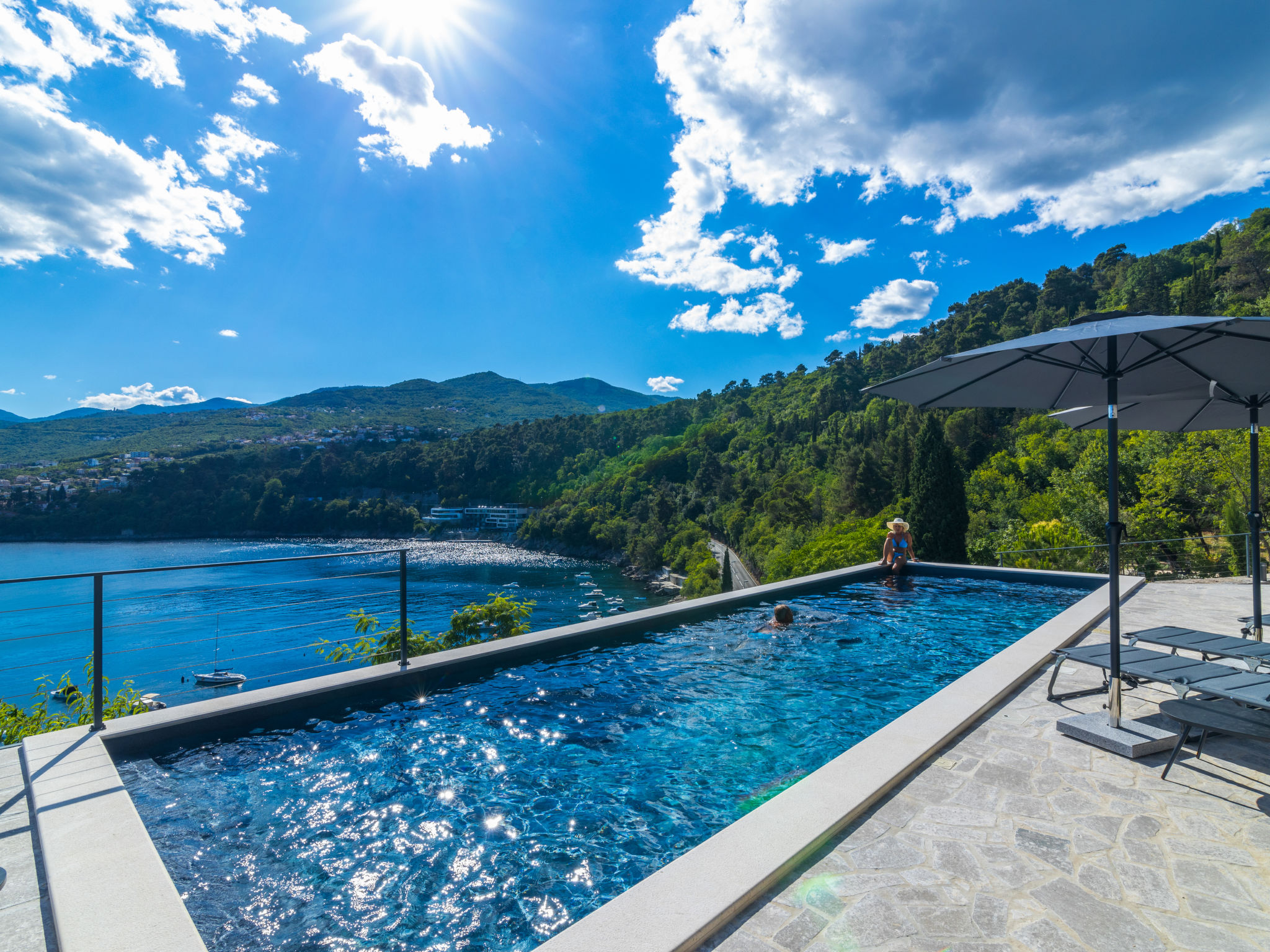 Villa Ucka Opatija: Modern 3-Bedroom Beachfront Apartment with Sea Views and Resort Pool in Croatian Riviera