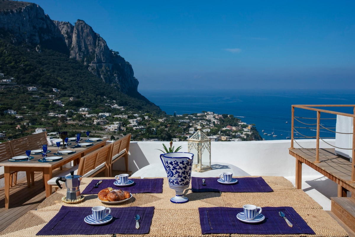 Villa Alba Castiglione Capri: Elegant 3-Bedroom Apartment with Sea Views, Capri