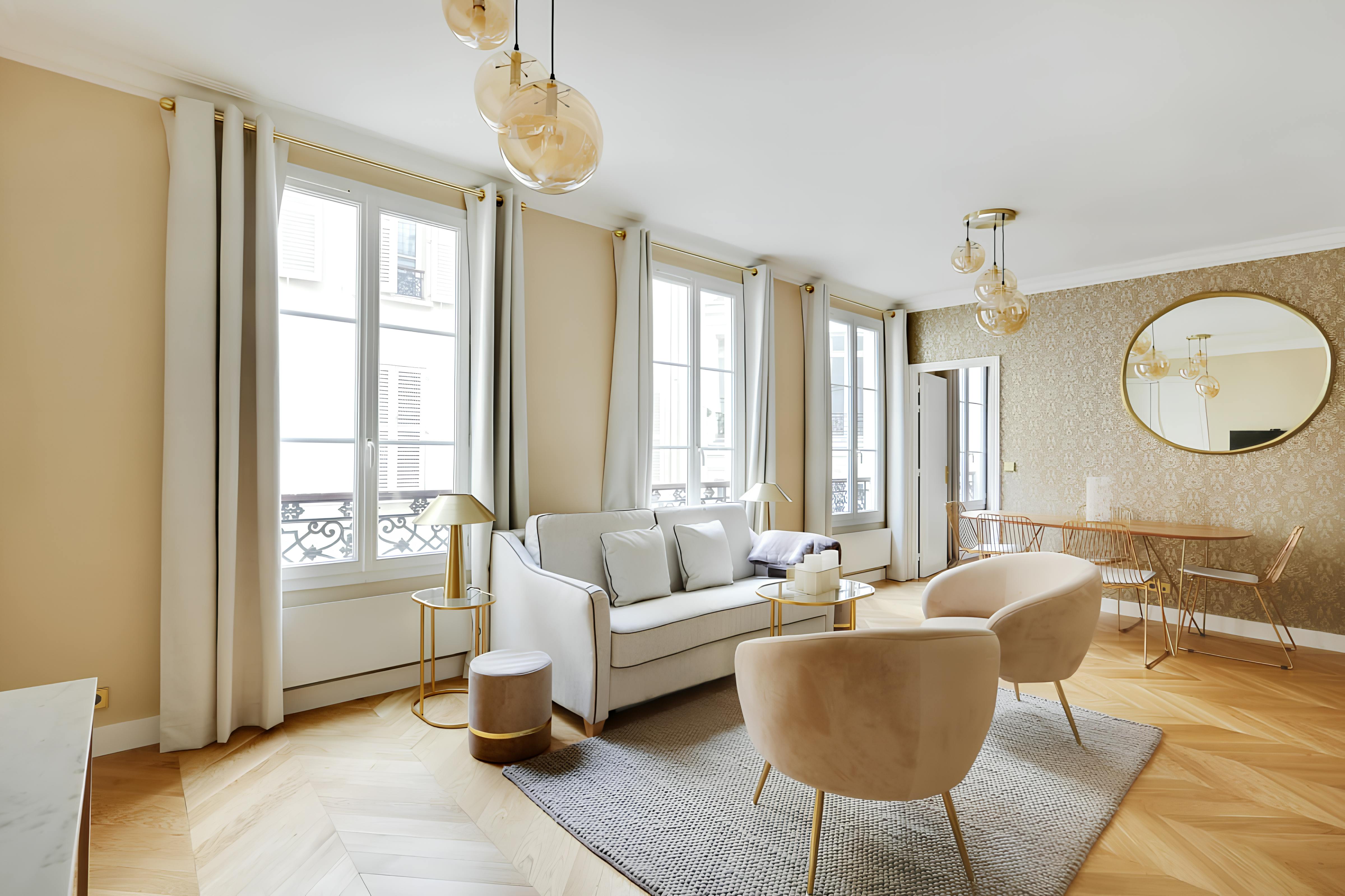Villa Safran Chaussée Opéra – Madeleine – Grands Magasins: Elegant 2-Bedroom Apartment with Air-Con, Opéra – Madeleine – Grands Magasins