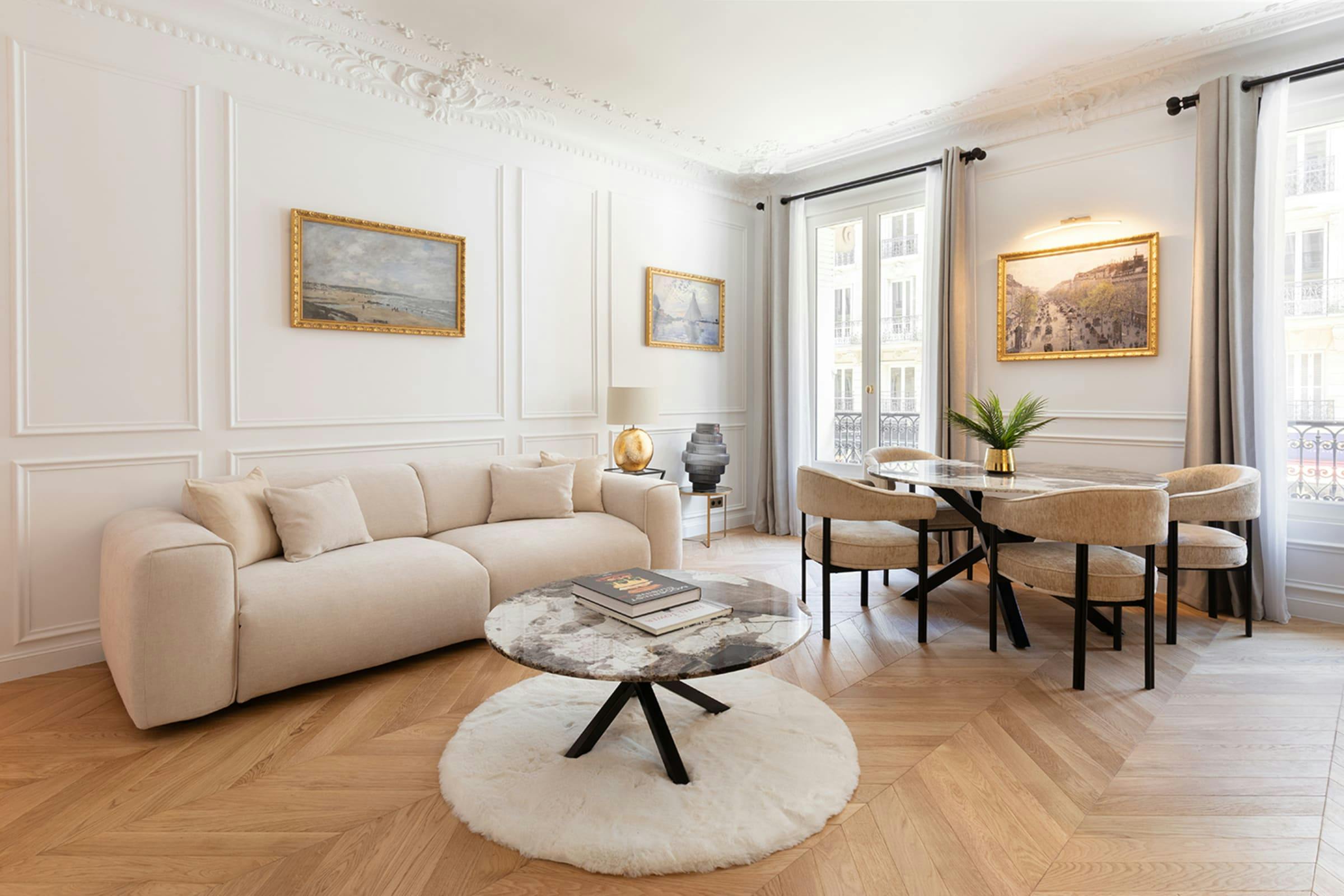 Villa Crépuscule Chaussée Opéra – Madeleine – Grands Magasins: Elegant 3-Bedroom Apartment with Family-Friendly Features, Paris