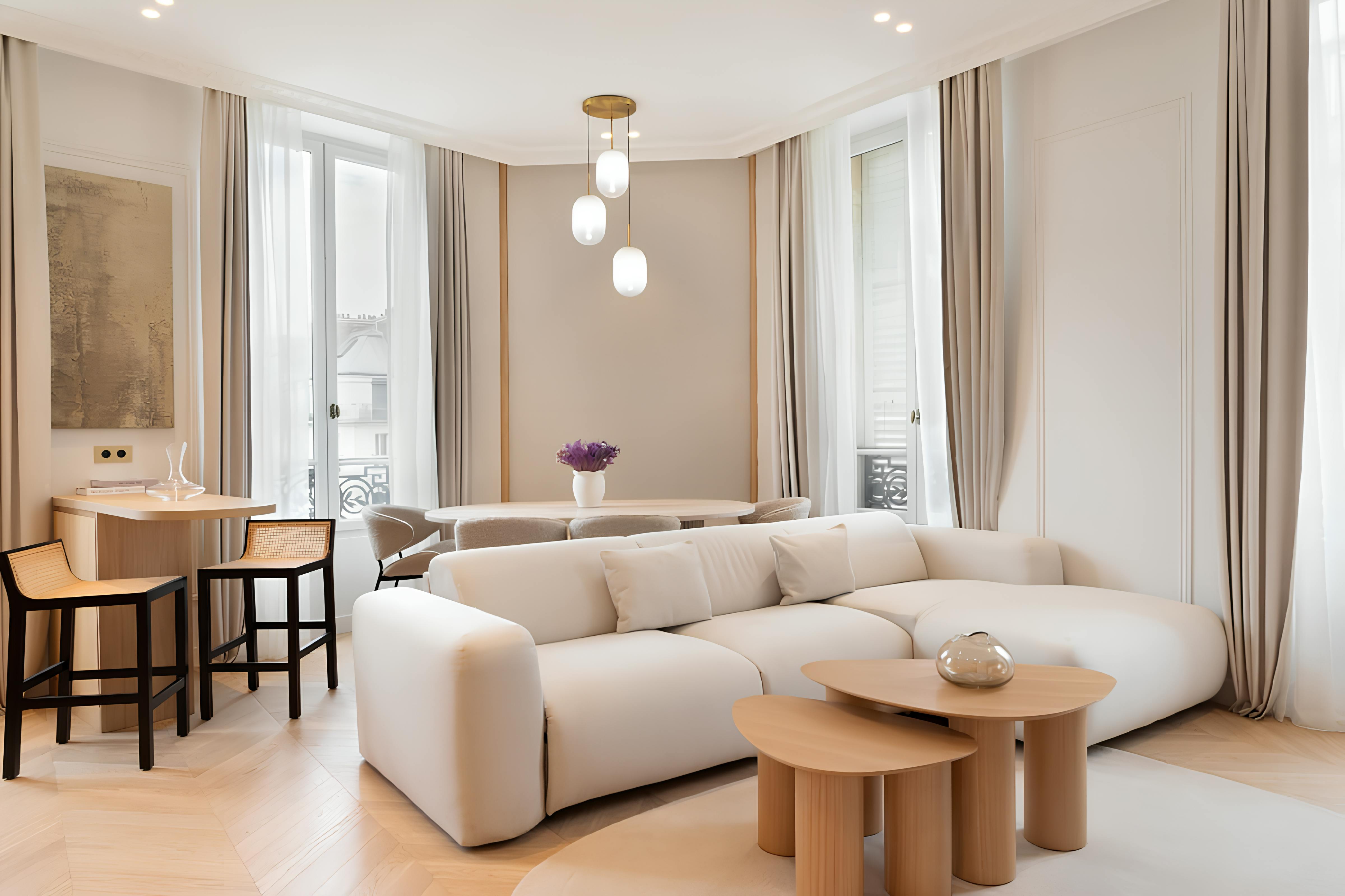 Villa Crépuscule Saint-Augustin Opéra – Madeleine – Grands Magasins: Elegant 3-Bedroom Luxury Apartment with Haussmann Charm, Paris