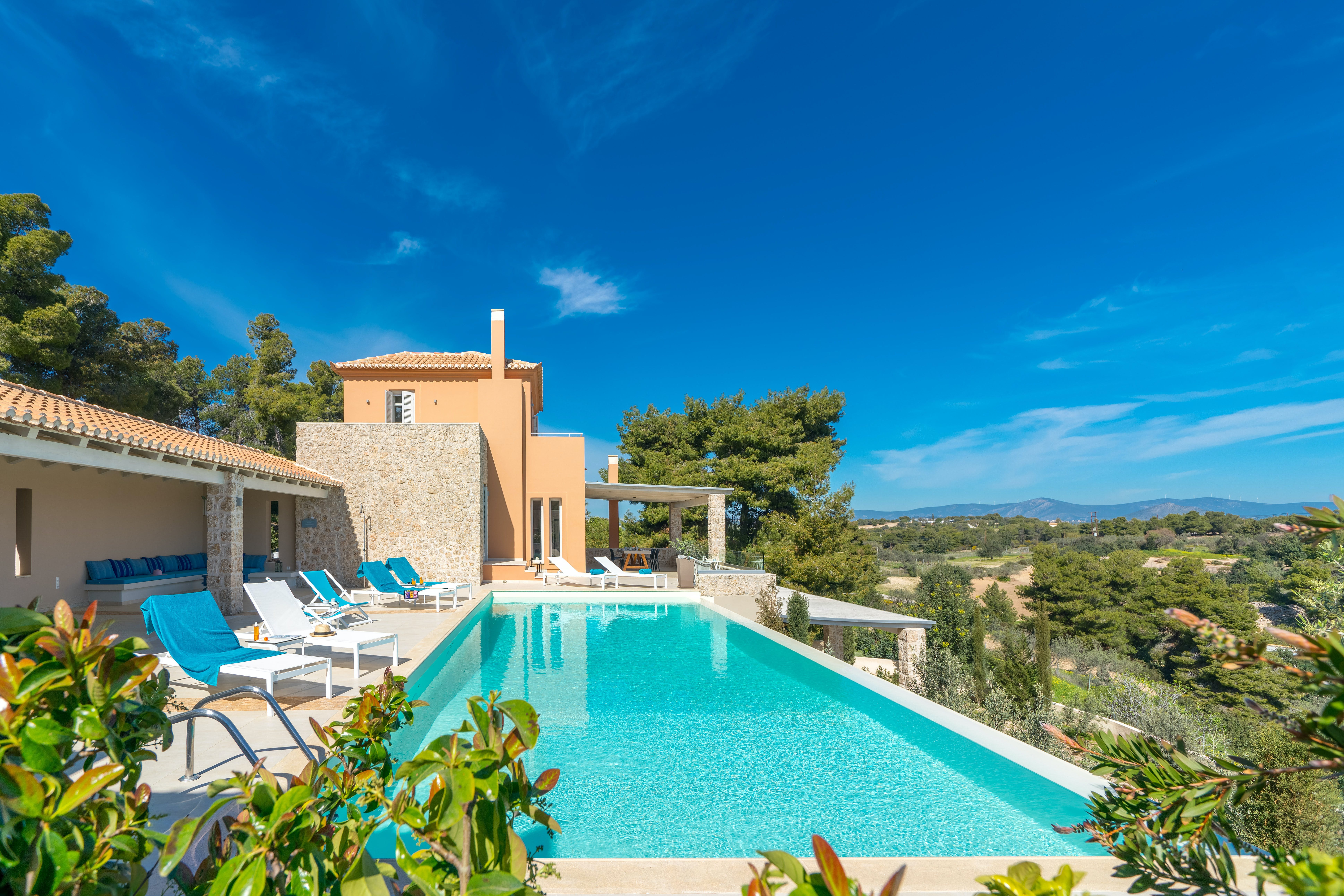 Villa Lefkos Monemvasia Greece: Spacious 5-Bedroom Apartment with Seaview and Pool, Argolis