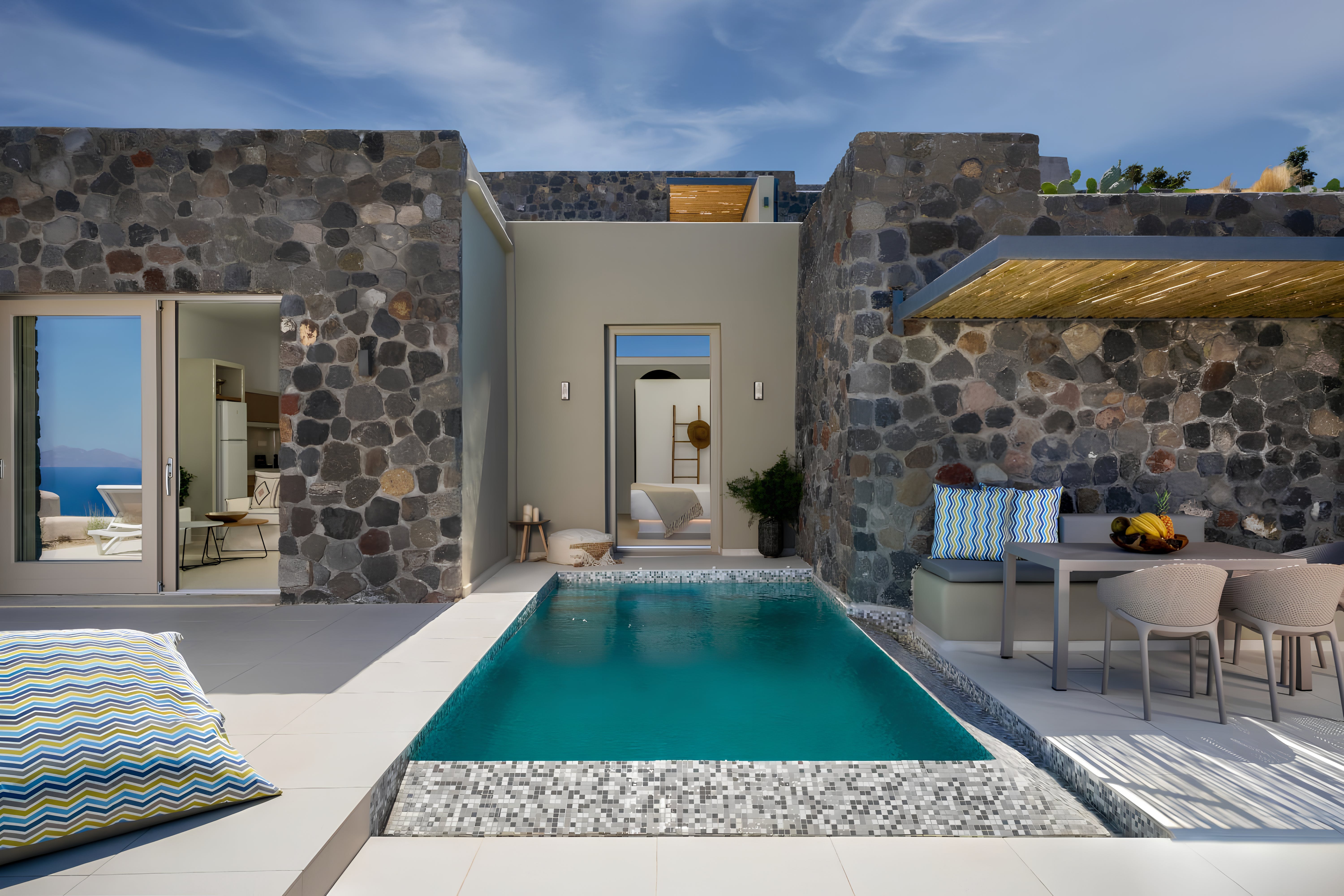 Villa Ostria Finikia Santorini: Luxury 2-Bedroom Apartment with Hot Tub and Sea Views, Santorini