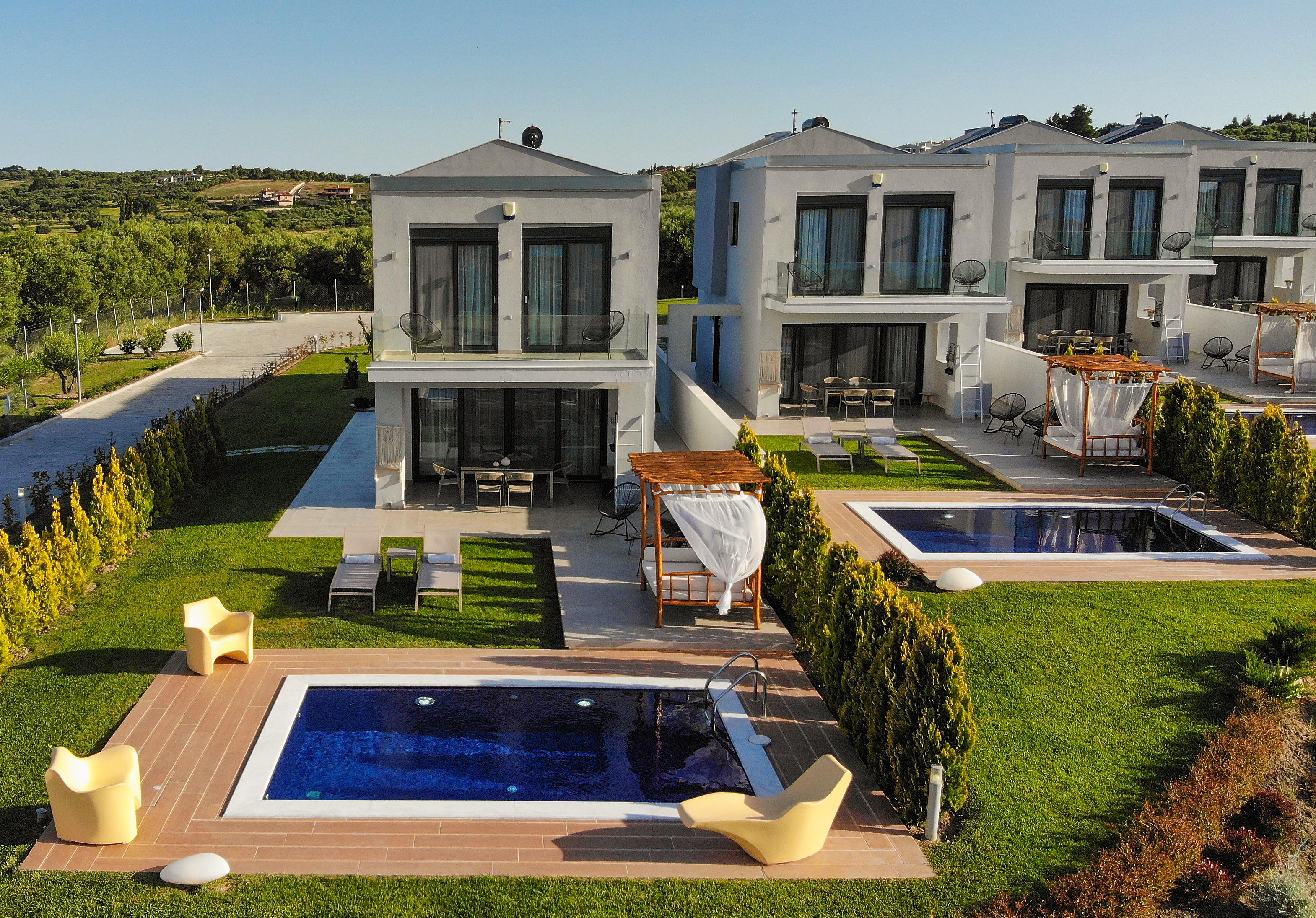 Villa Lefkos Kassandreia Pallini Kassandreia: Elegant 3-Bedroom Apartment with Seaview and Pool, Halkidiki