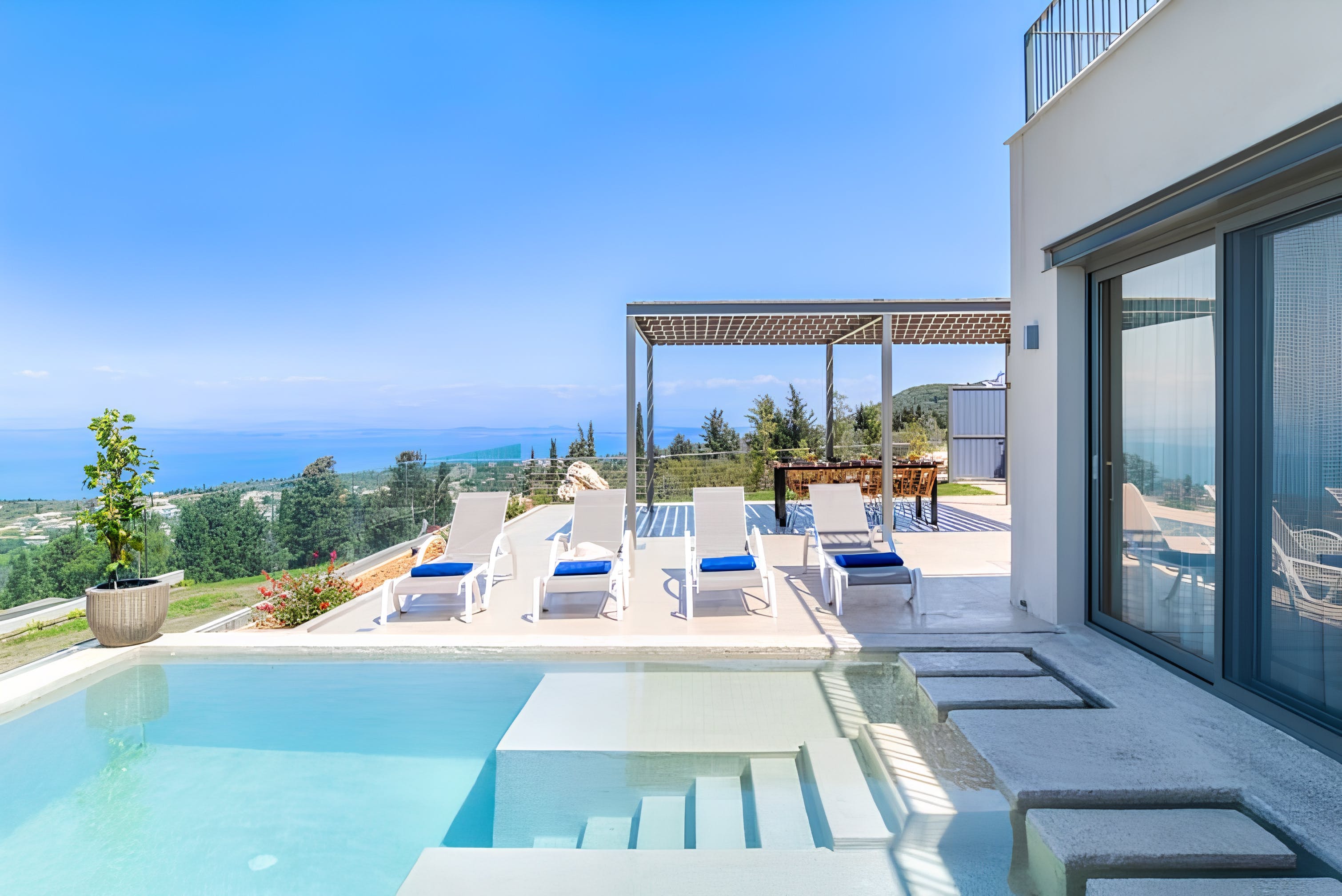 Villa Ostria Agios Lefkada-717331: Luxury 3-Bedroom Villa with Sea View and Pool, Lefkada