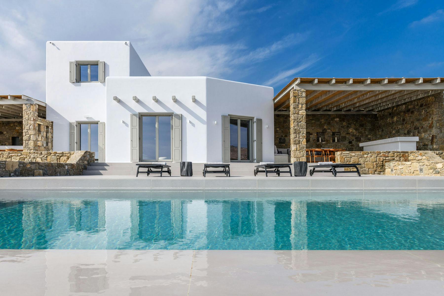 Villa Ostria Kalo Livadi Mykonos: Luxury 3-Bedroom Villa with Seaview and Pool, Mykonos