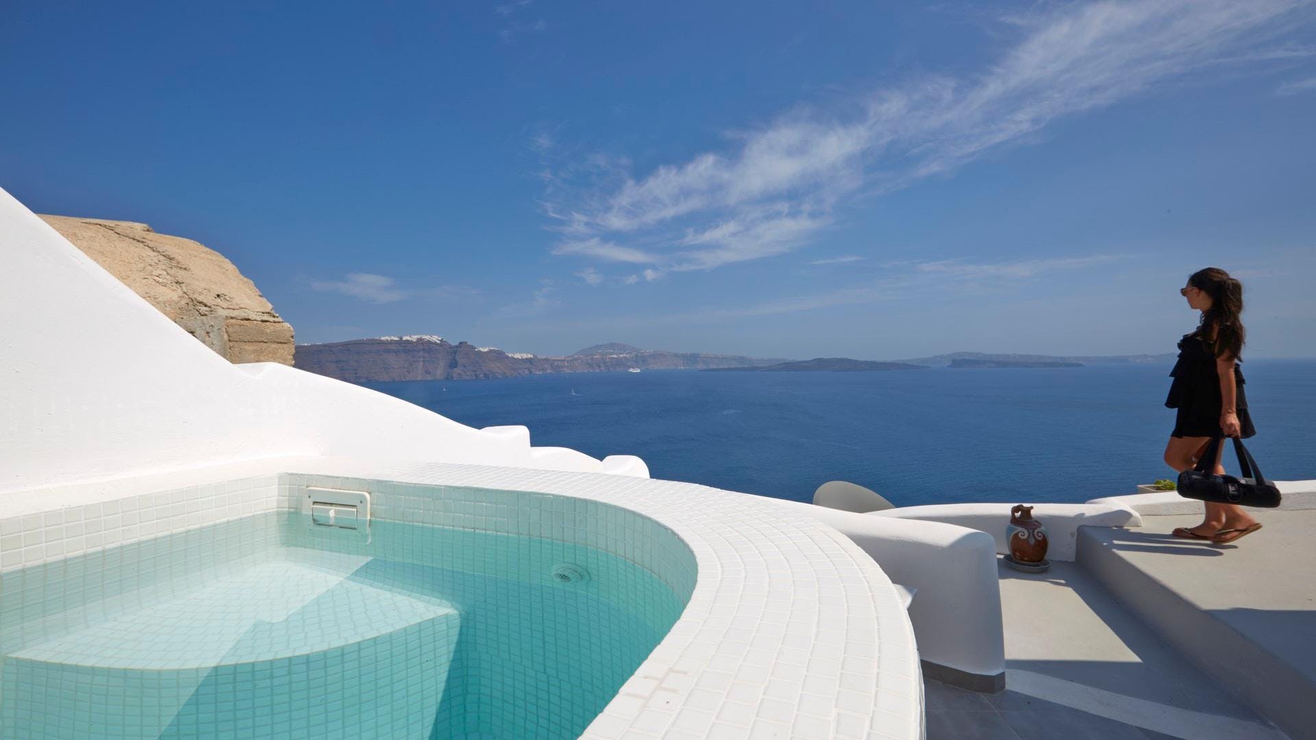 Villa Ostria Finikia Santorini-712223: Luxury 2-Bedroom Apartment with Hot Tub and Seaview, Santorini