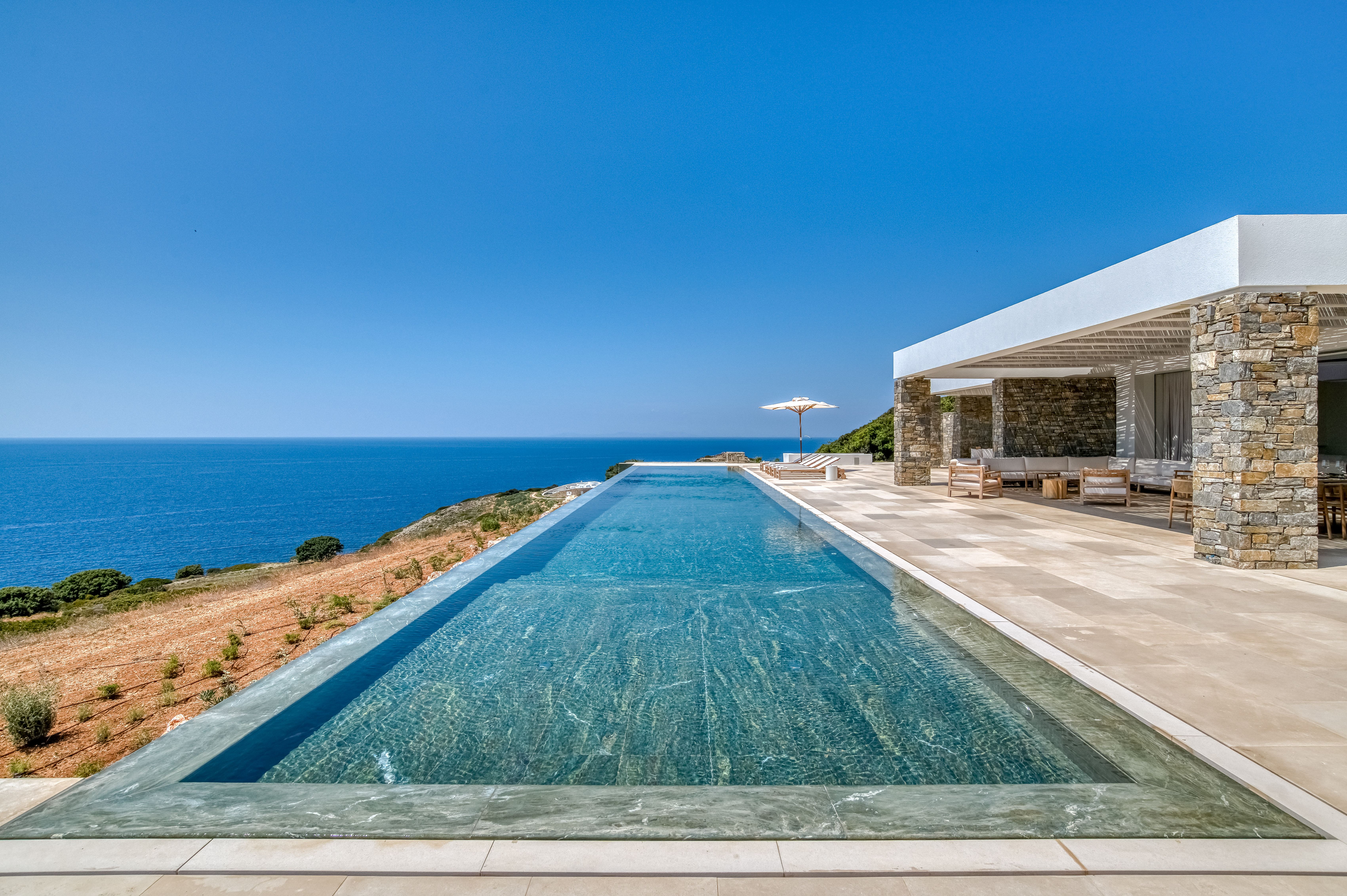 Villa Kyanos Naoussa Greece: Luxury 6-Bedroom Villa with Seaview and Pool, Paros