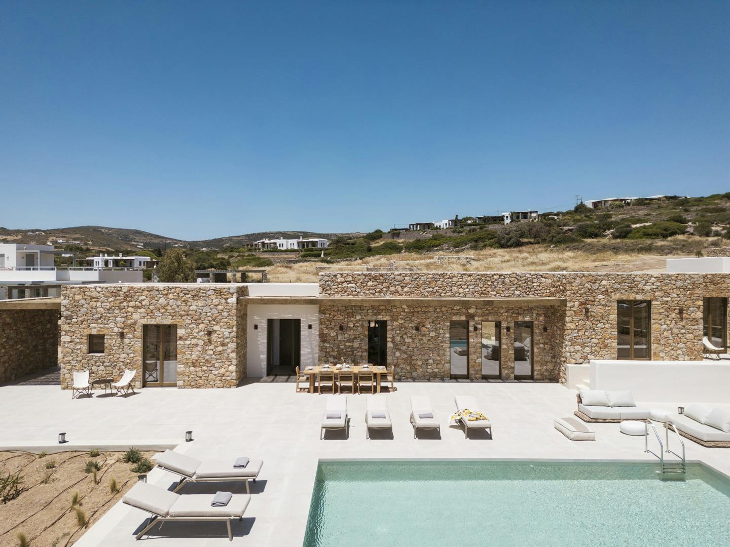 Villa Kyanos Agkali Paros: Luxury 4-Bedroom Villa with Seaview and Pool, Paros