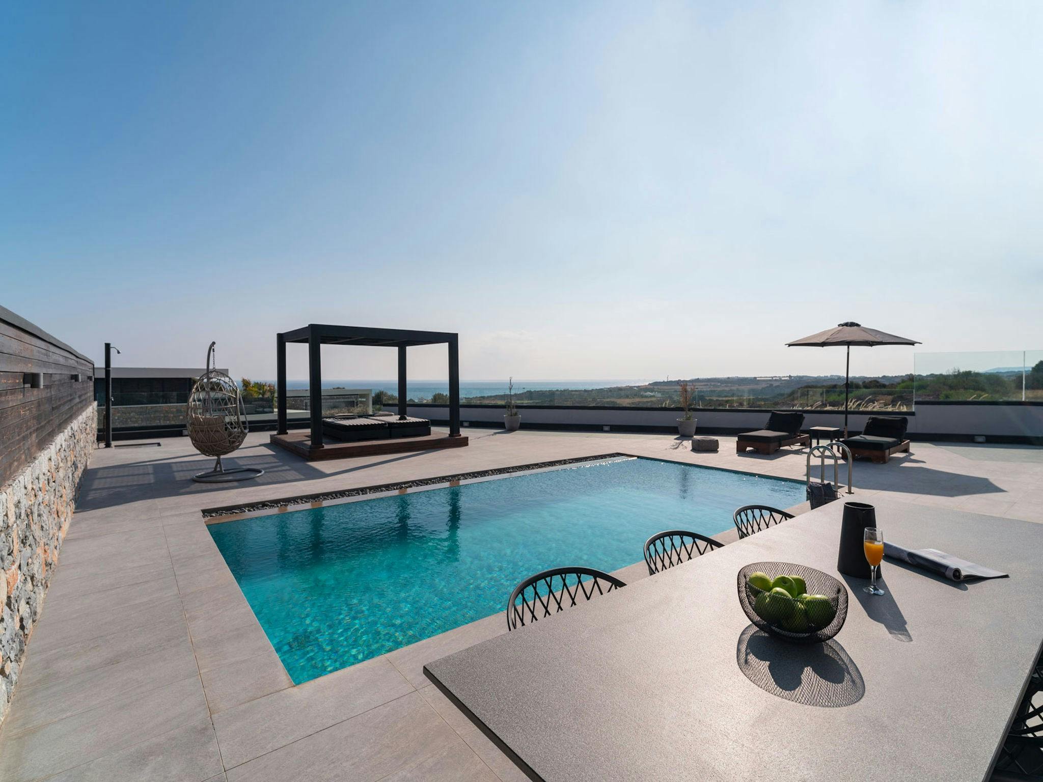 Villa Ostria Pighadia Plimmiri: Elegant 3-Bedroom Penthouse with Seaview and Hot Tub, Rhodes
