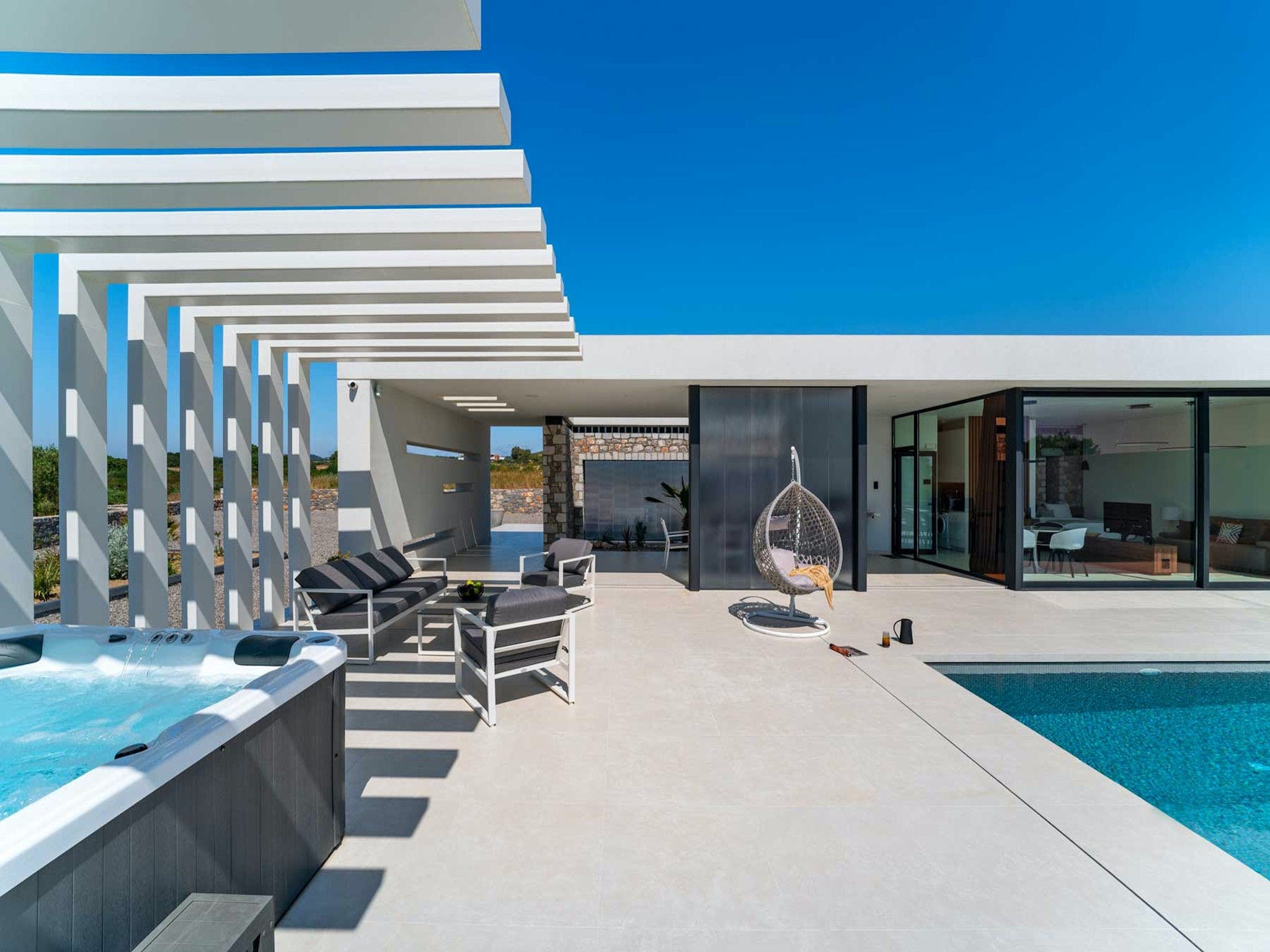 Villa Chrysos Vathy Plimmiri: Chic 1-Bedroom Apartment with Hot Tub and Sea View, Rhodes