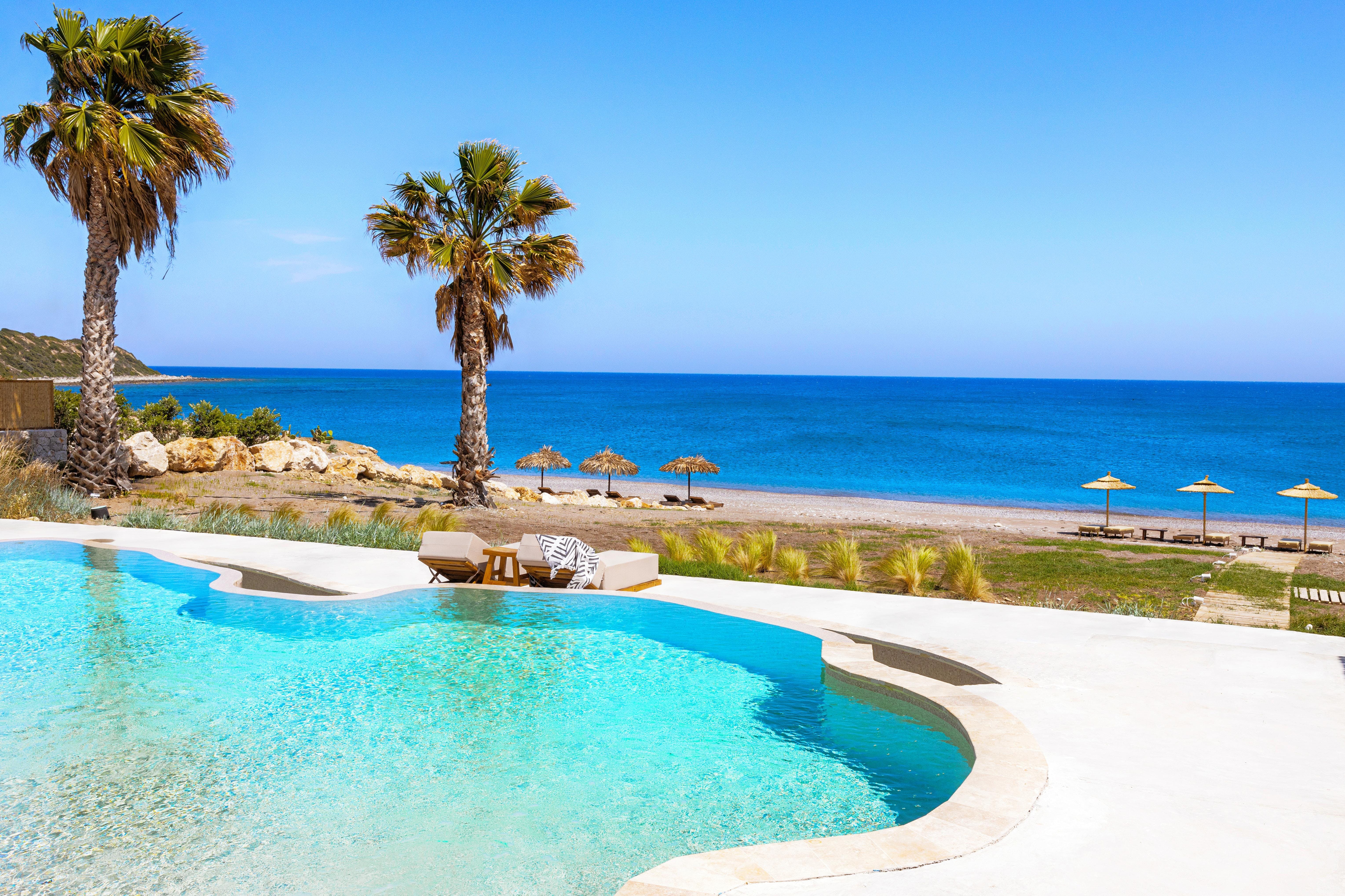 Villa Lefkos Embonas Plimmiri: Luxurious 6-Bedroom Penthouse with Sea Views and Pool, Rhodes