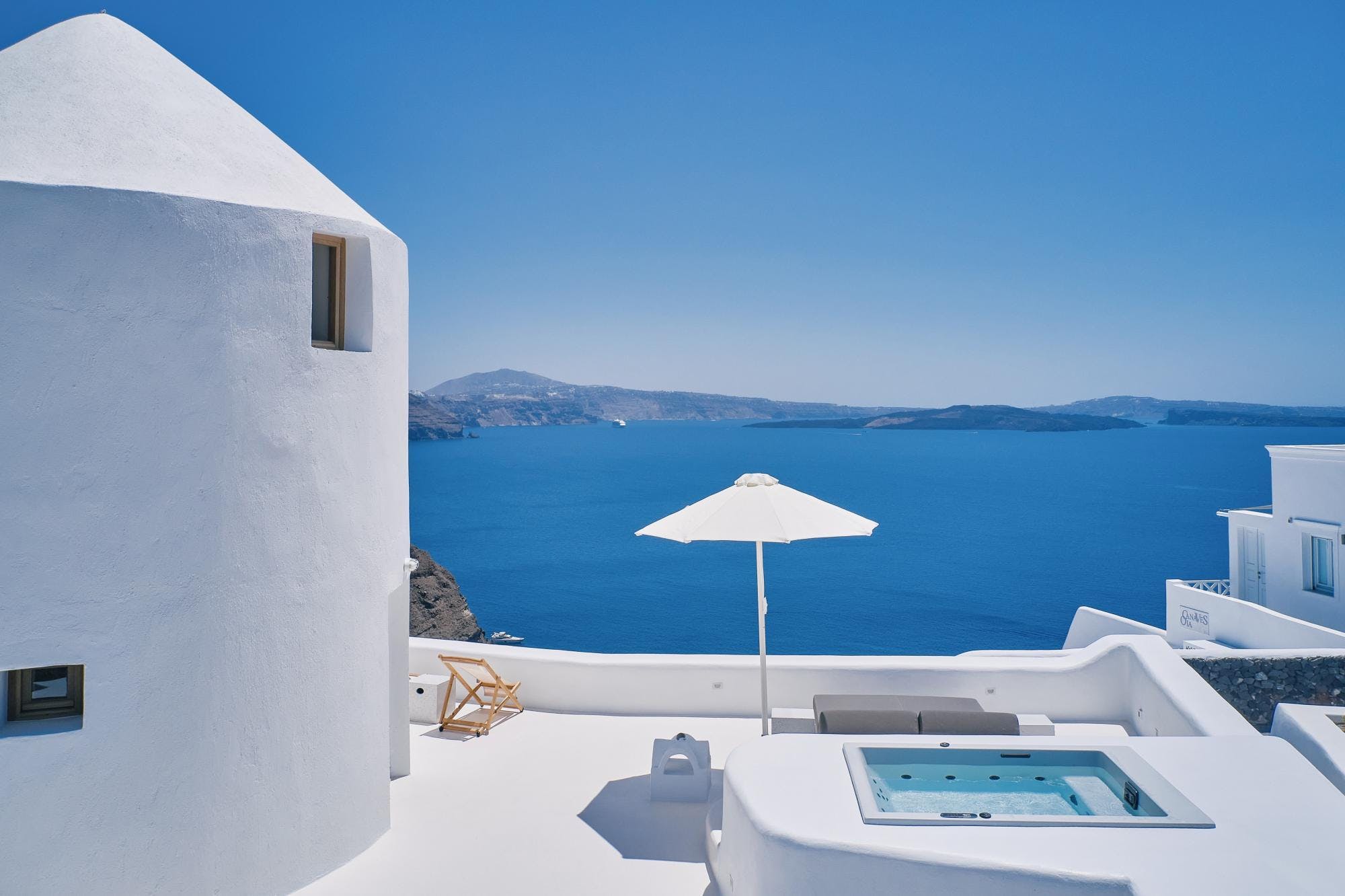Villa Boreas Pyrgos Santorini-826849: Luxury 2-Bedroom Apartment with Hot Tub and Sea Views, Santorini