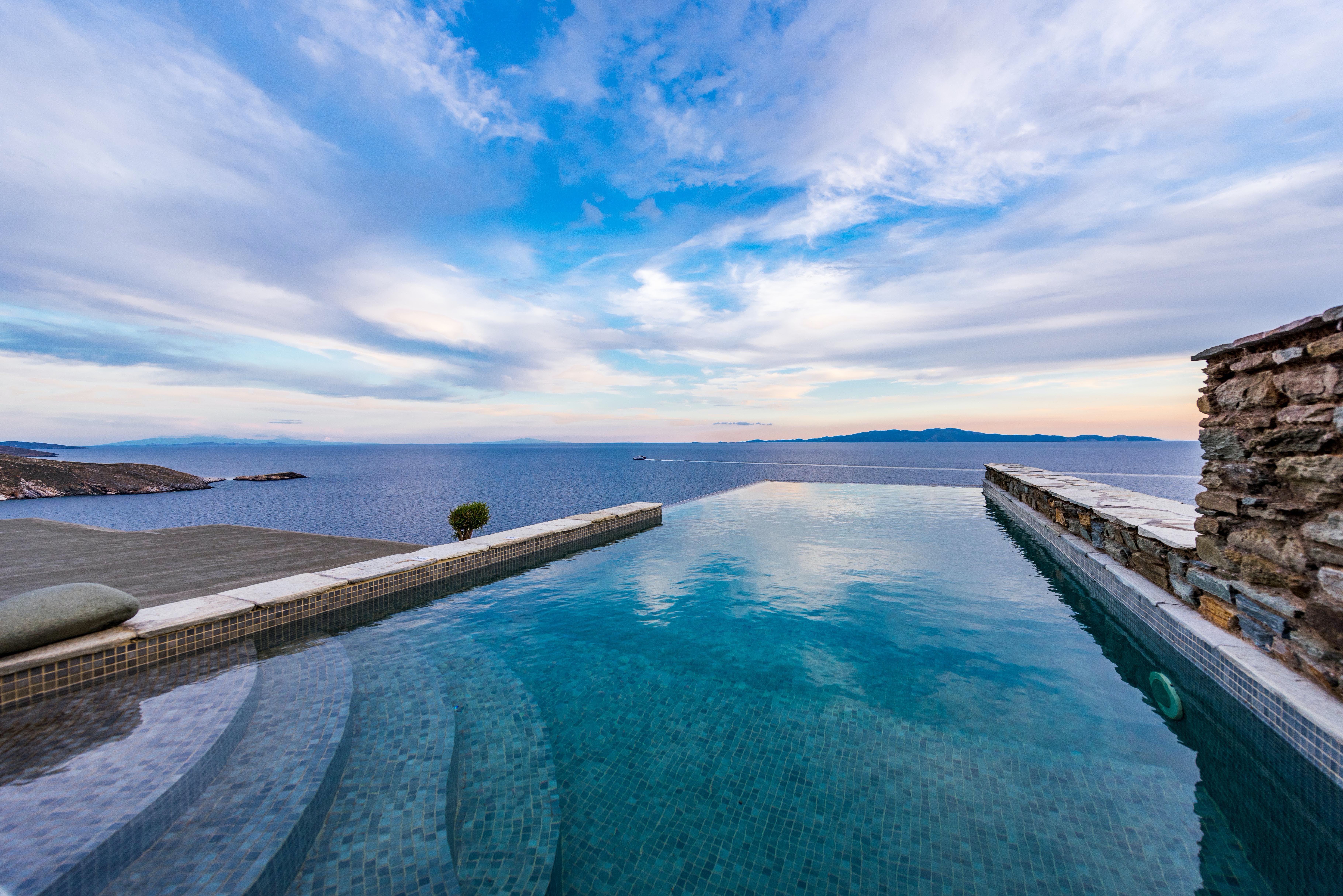 Villa Ostria Exomytis Tinos: Stylish 2-Bedroom Apartment with Seaview and Pool, Tinos
