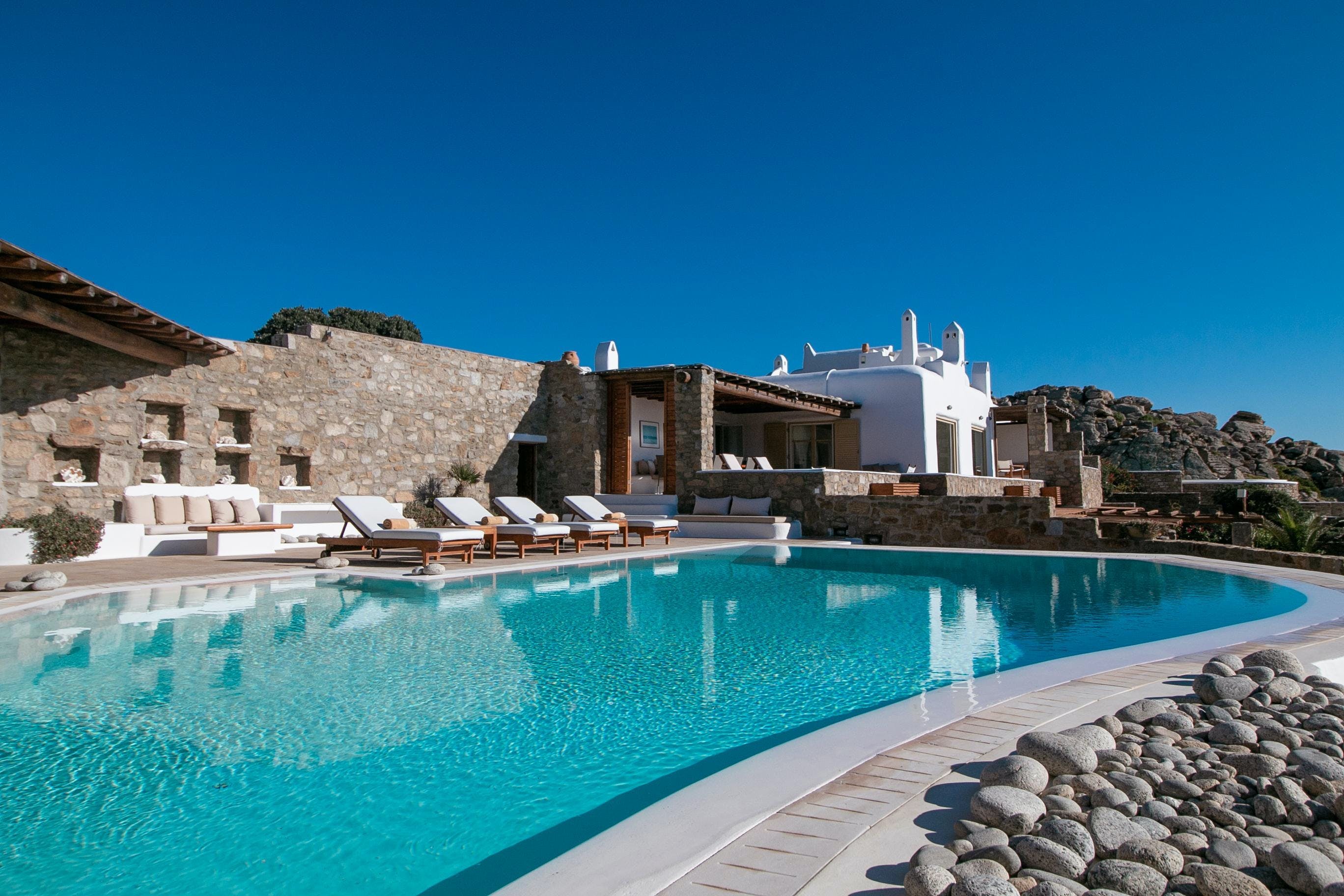 Villa Gregos Agriolivado Tourlos: Spacious 6-Bedroom Luxury Apartment with Seaview, Tourlos, Mykonos