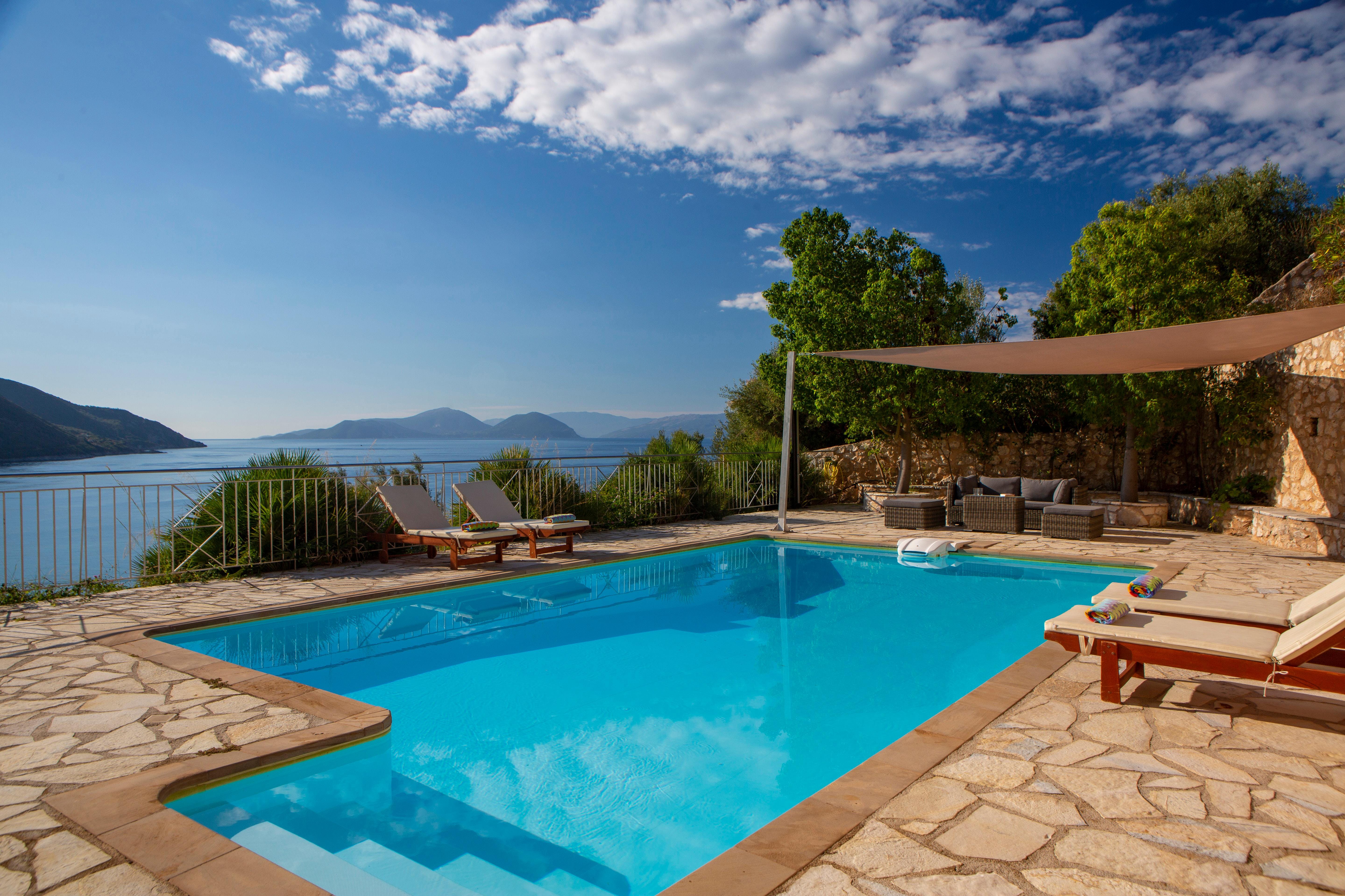 Villa Zephyros Agios Petros Lefkada-852222: Spacious 3-Bedroom Apartment with Private Pool and Sea Views, Lefkada