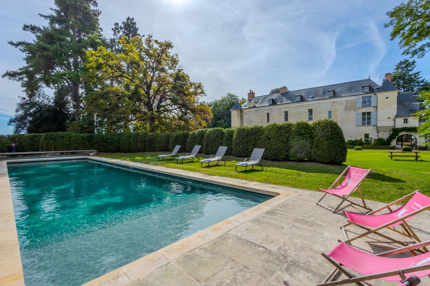 Château Doré Noraye France: 8-Bedroom Château with Heated Pool and Vineyard Estate in Lo