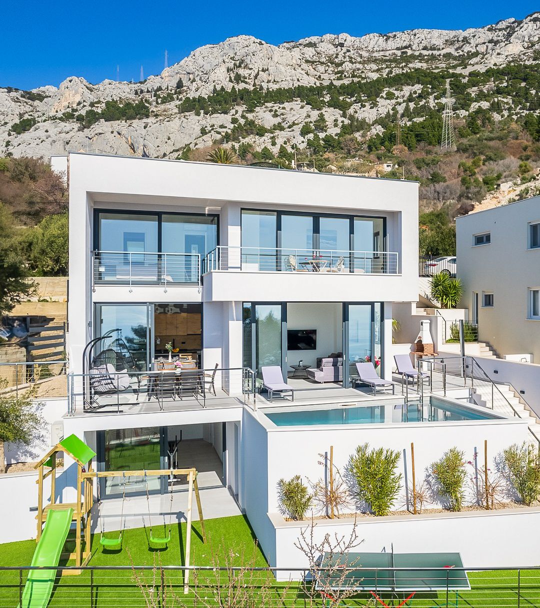 Vila Jadranka Stomarica Brela: 5-Bedroom Seaview Villa with Heated Pool and Spa in Brela, C