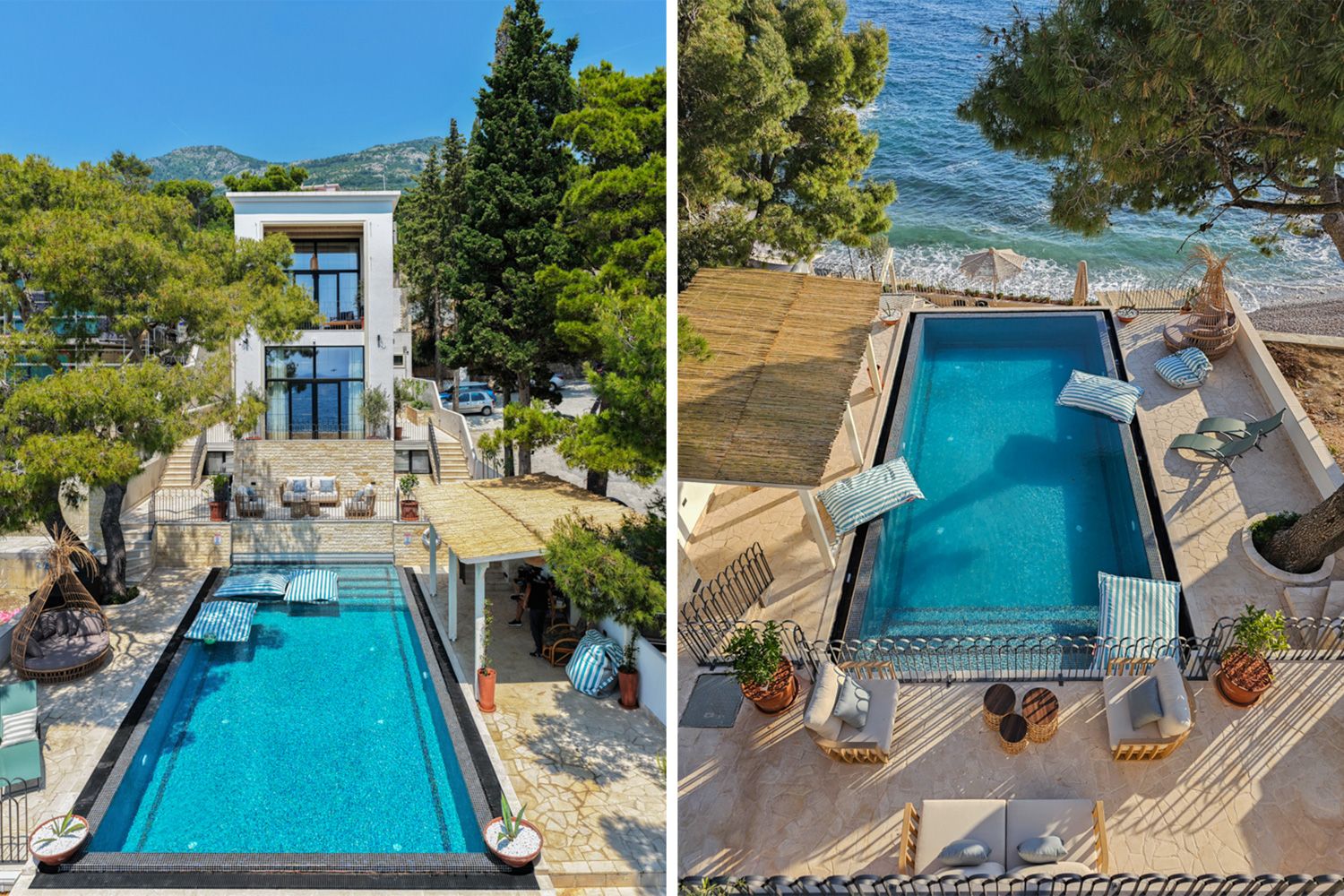 Villa Zlatna Šušanj Bar: 4-Bedroom Beachfront Villa with Heated Pool and Sea Views in