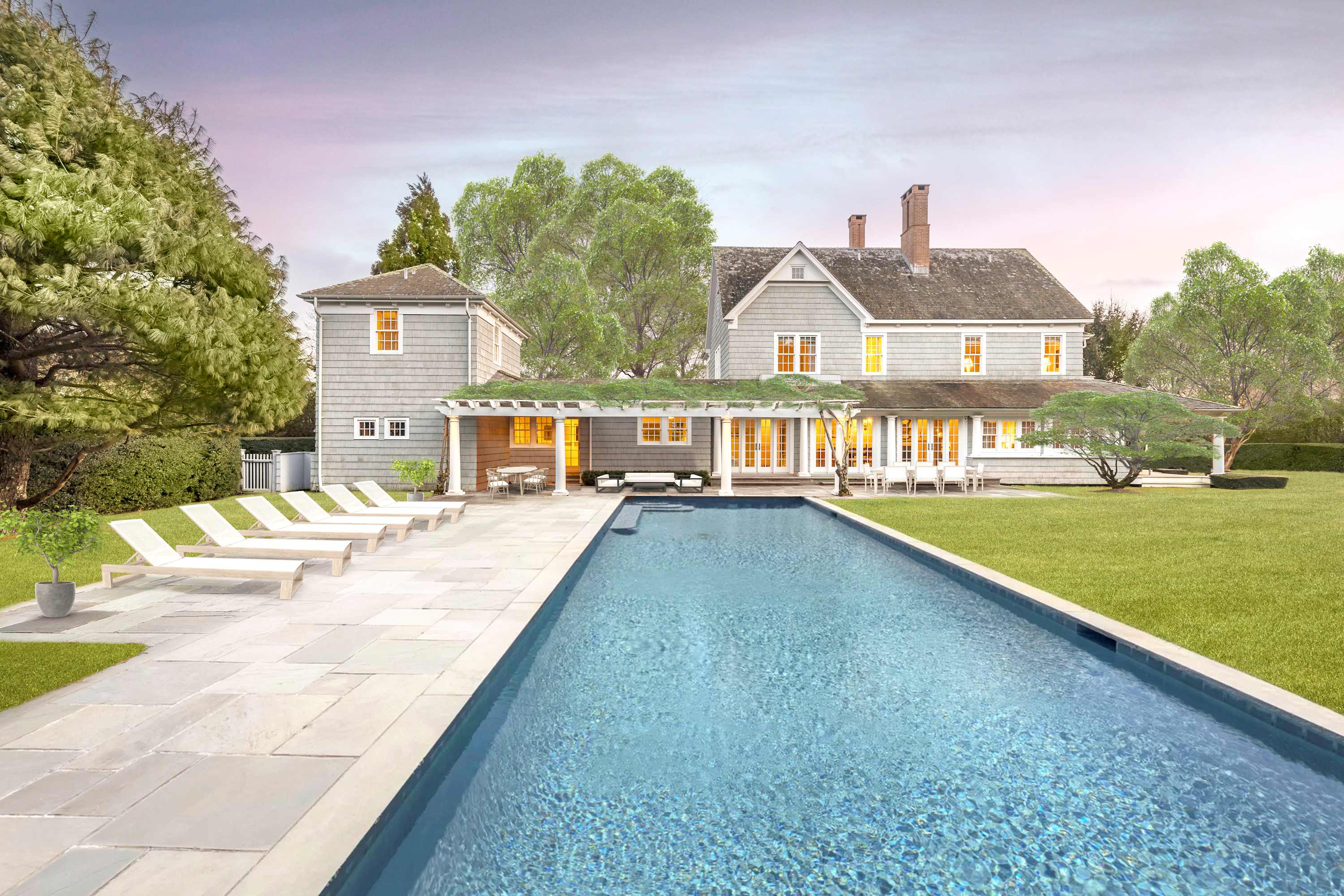 House Chrysos Mecox Southampton: Luxury 5-Bedroom Villa with Private Pool and Seaview, Southampton