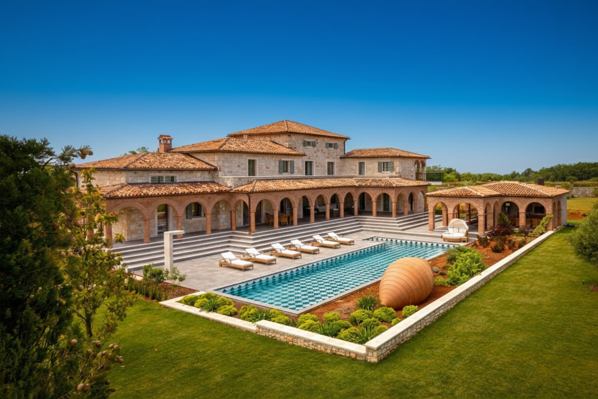 Kuća Zlatna Rt Staniši: Luxury 4-Bedroom Villa with Private Pool and Vineyard Views, Istria
