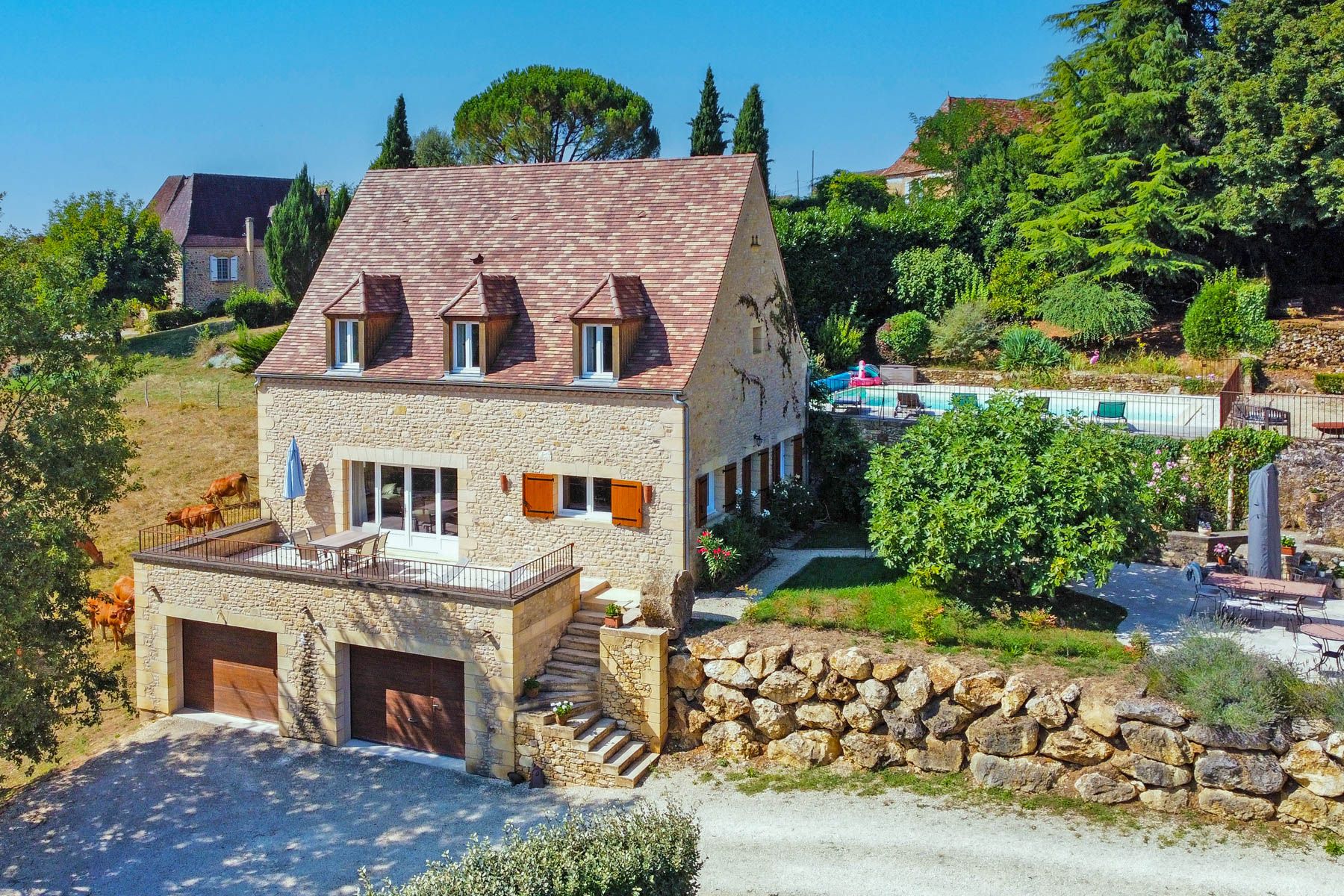 Mas Bruyère Mouzens Bigaroque: 3-Bedroom Villa with Heated Pool and Spa in Dordogne Country